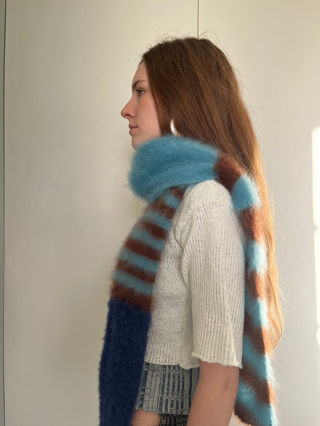 Mohair striped scarf