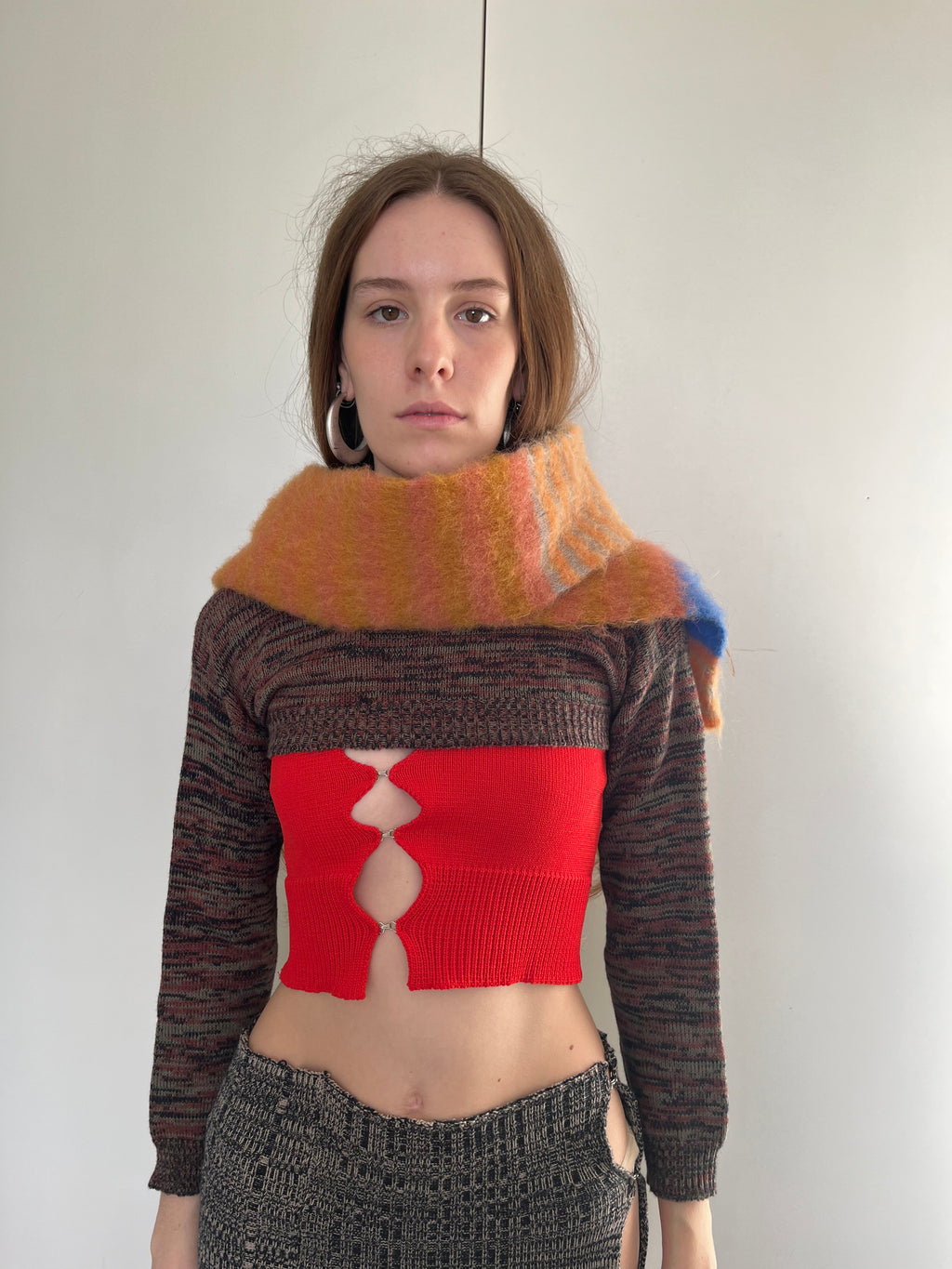 Mohair striped scarf