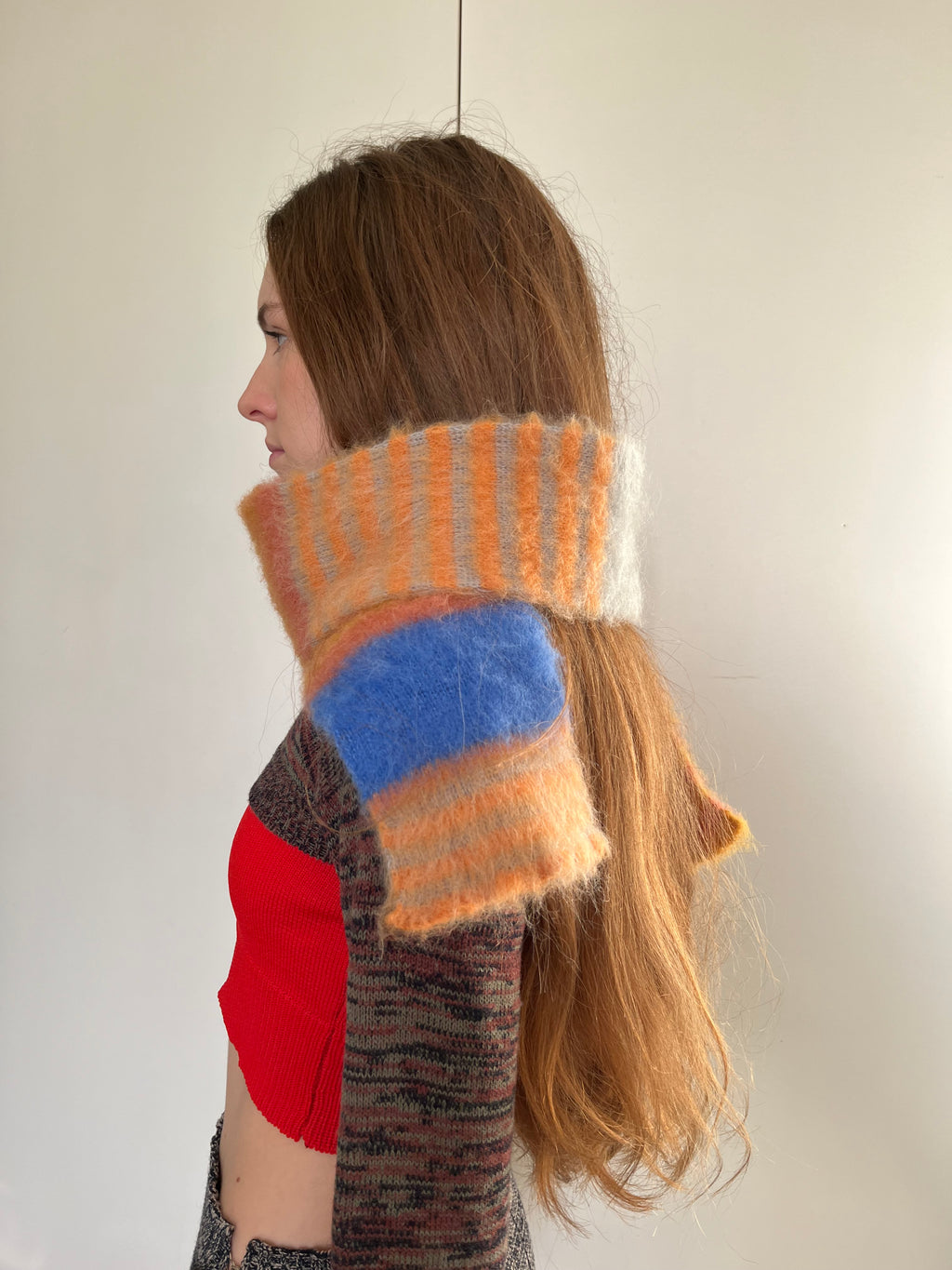 Mohair striped scarf