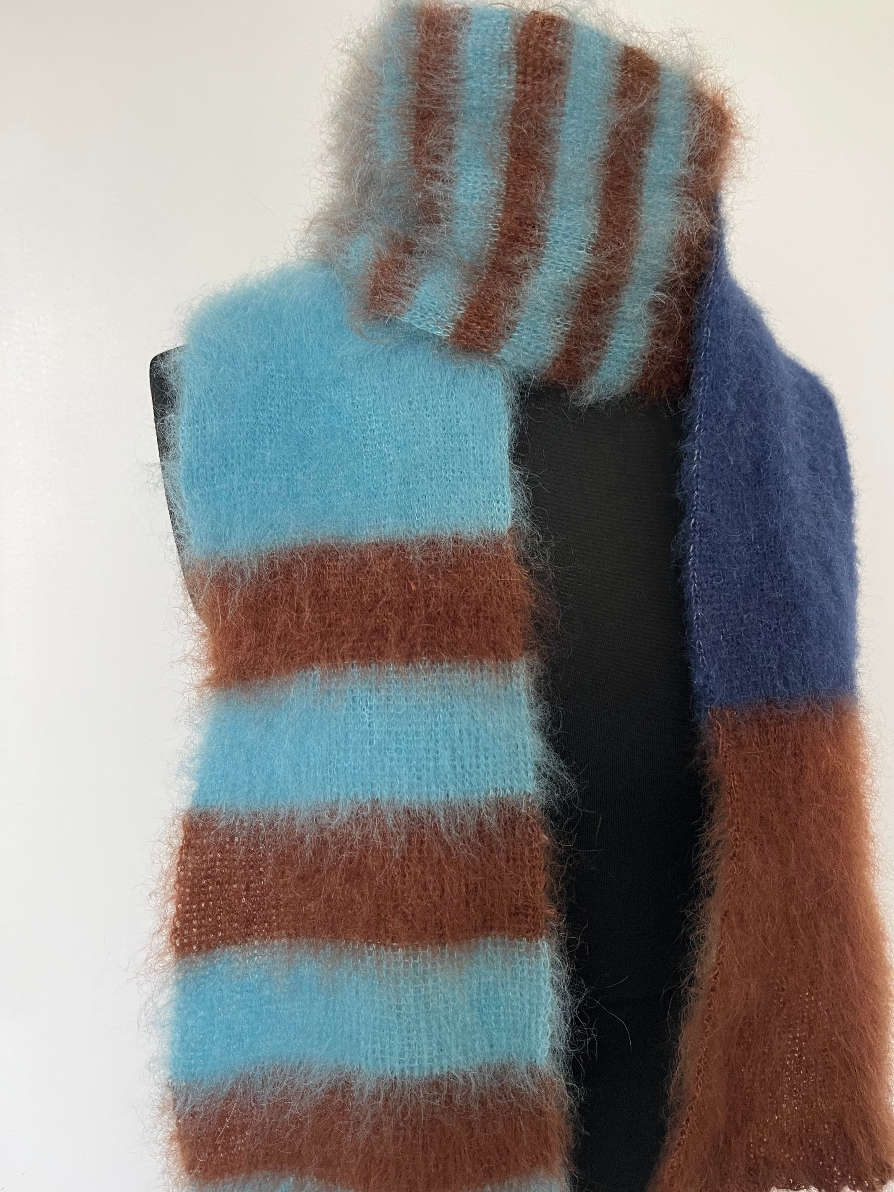 Mohair striped scarf