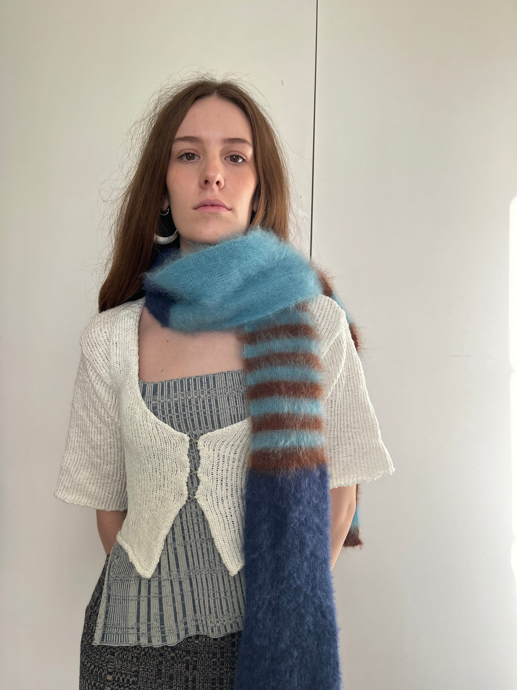 Mohair striped scarf