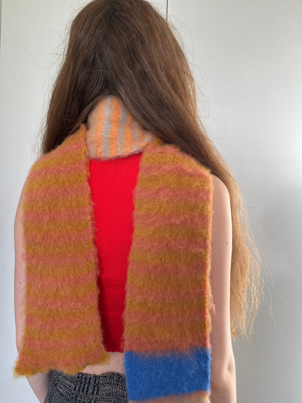 Mohair striped scarf
