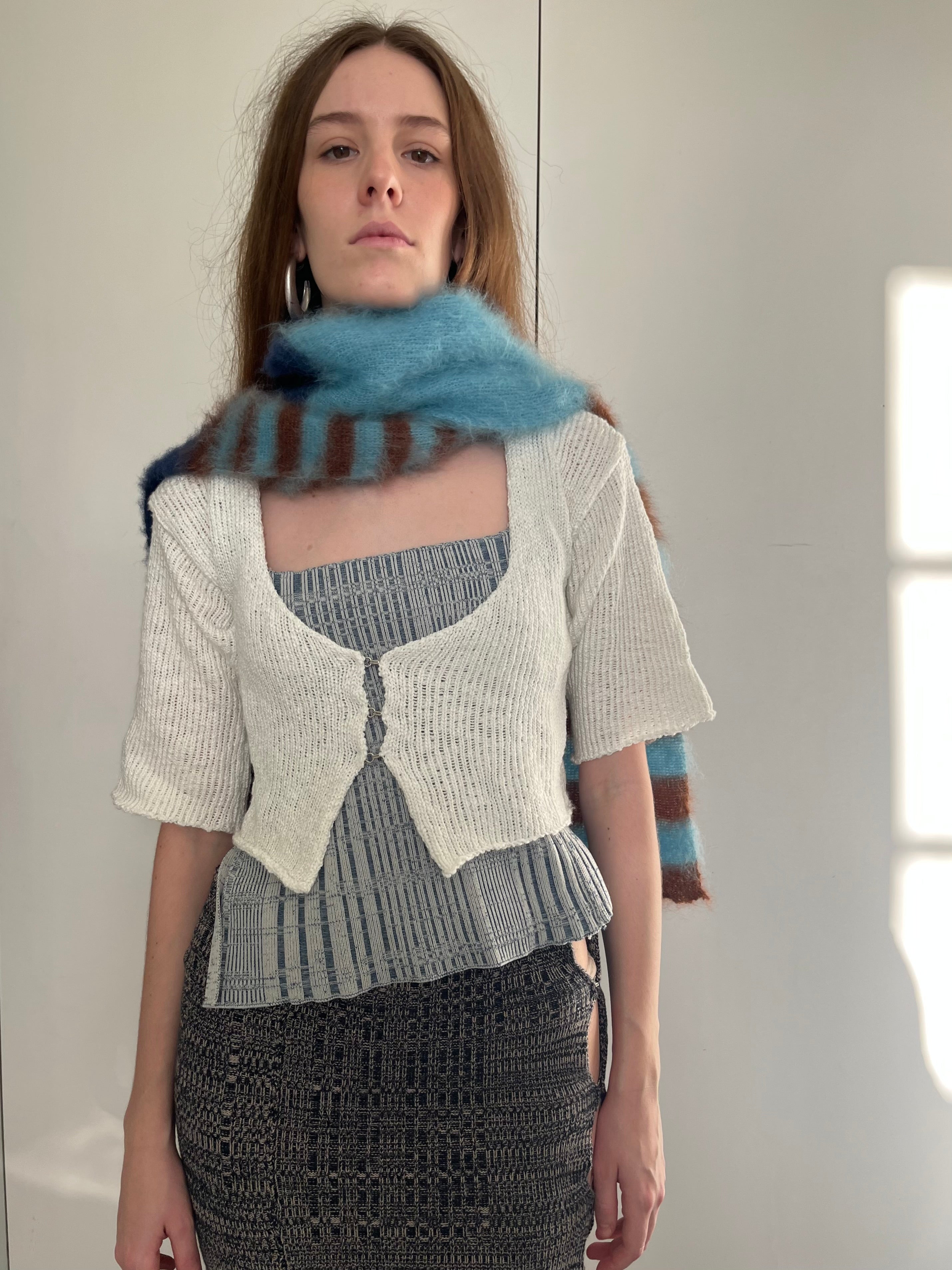 Mohair striped scarf