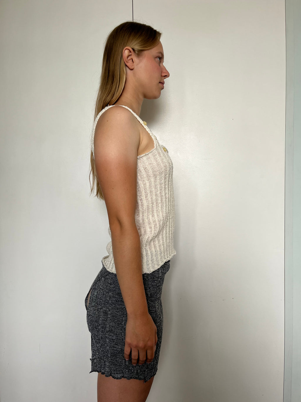 Silk button vest