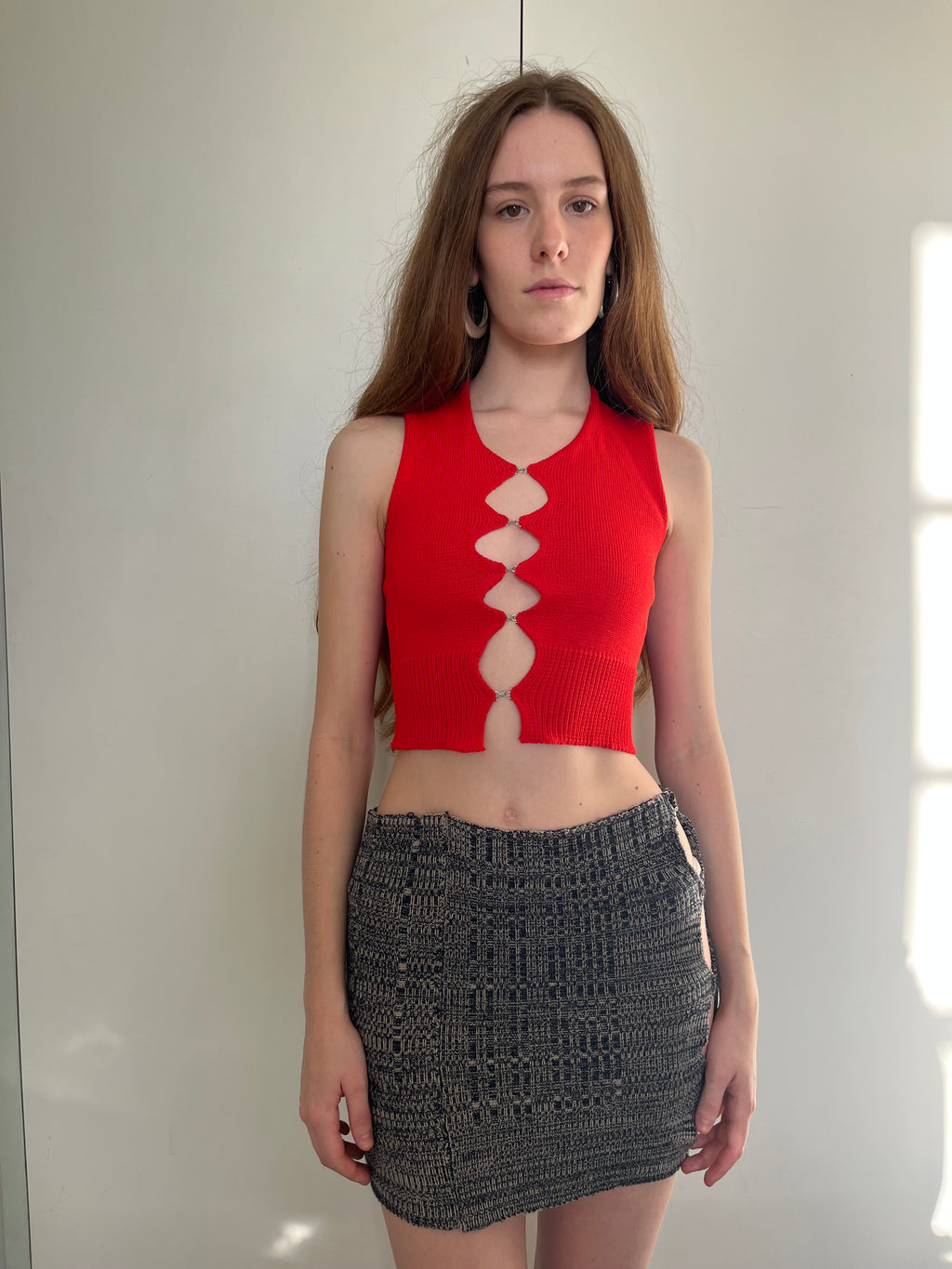 Ribbed Hook & Eye Skirt / Top