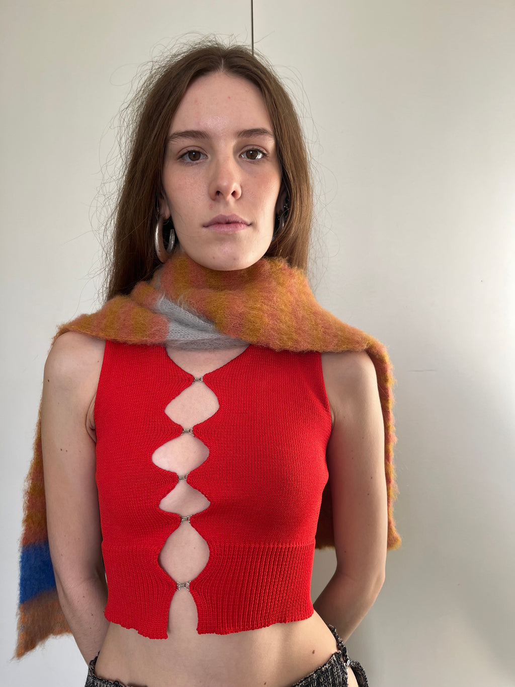 Mohair striped scarf