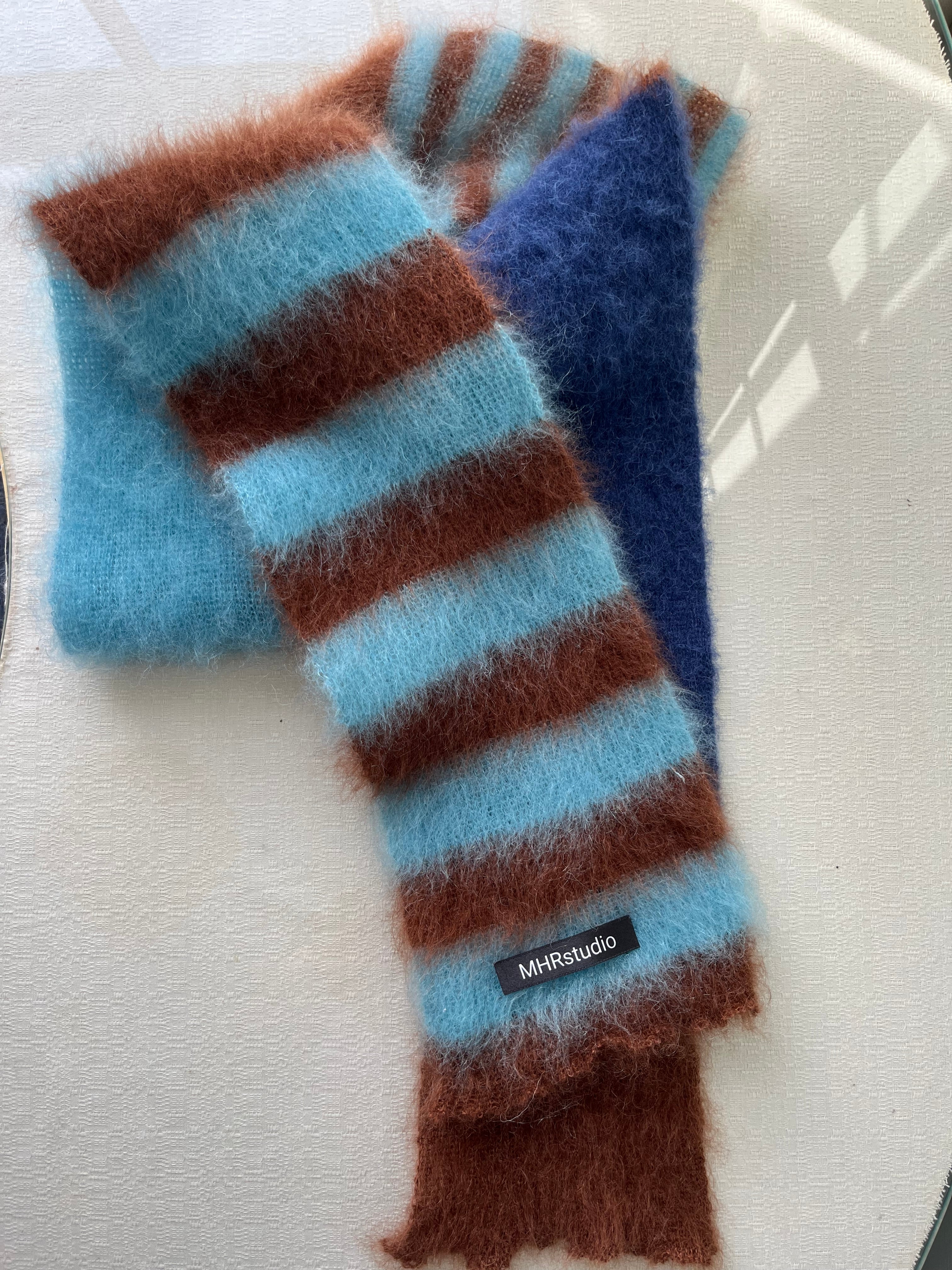Mohair striped scarf