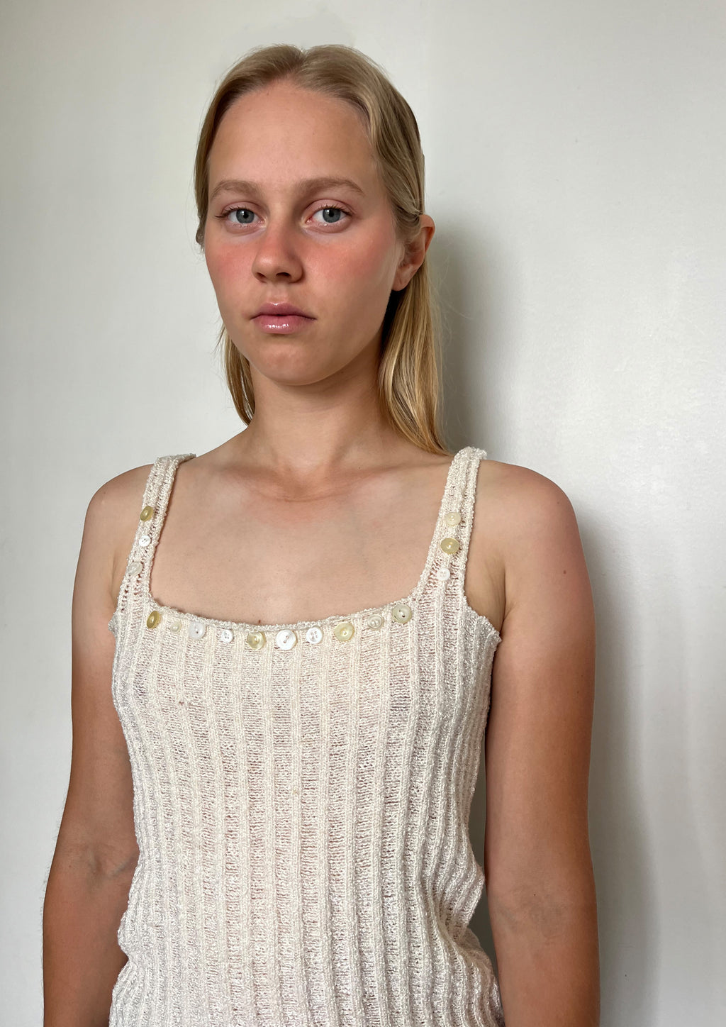 Silk button vest