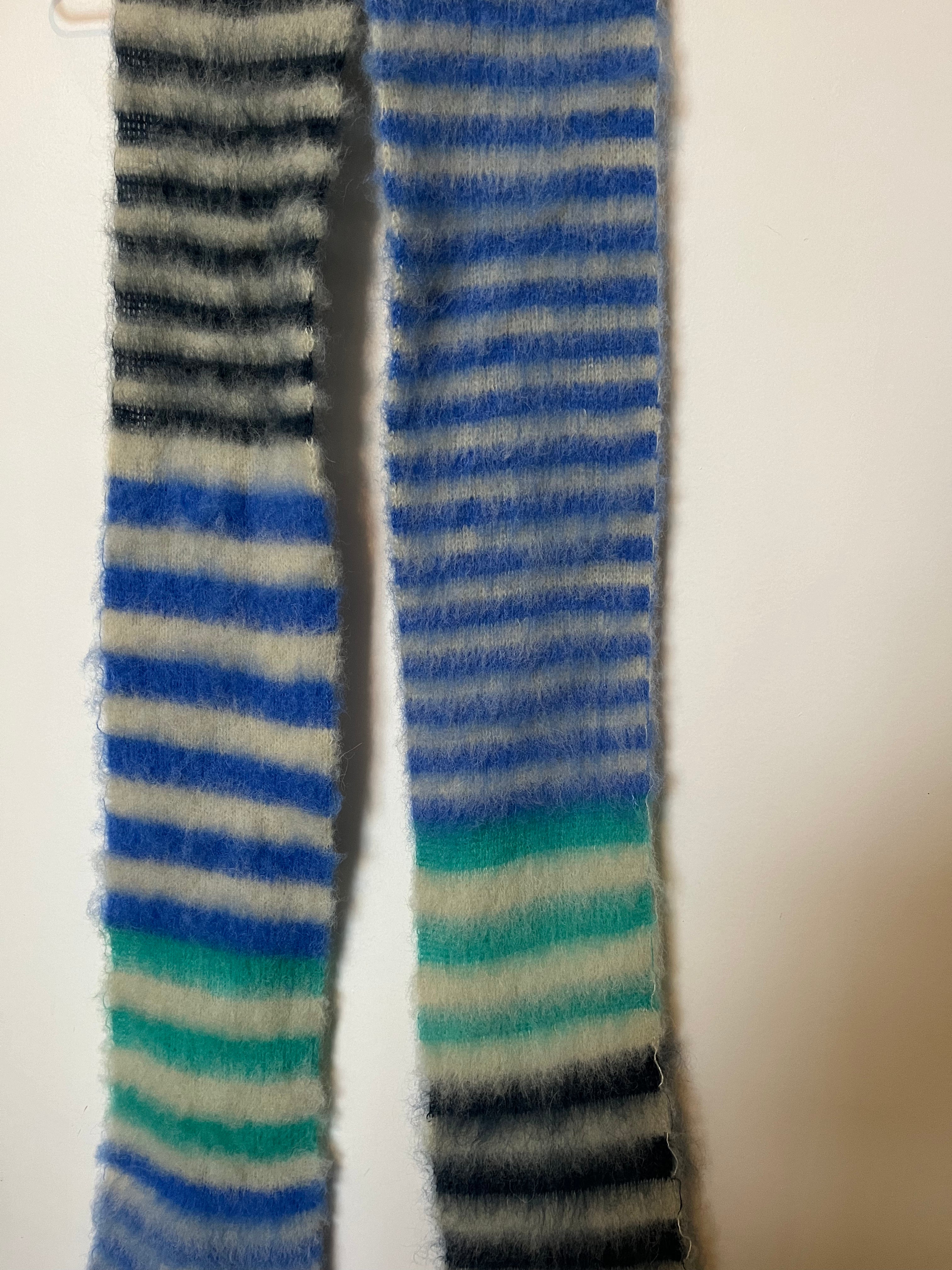 Brushed mohair stripe scarf