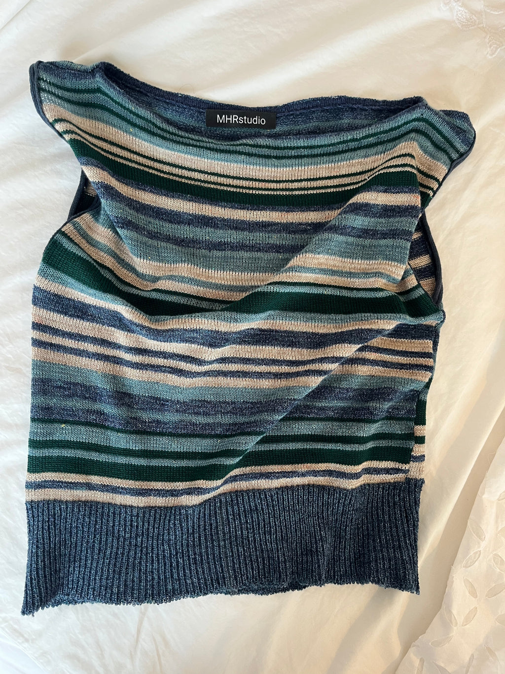 Asymmetric striped top