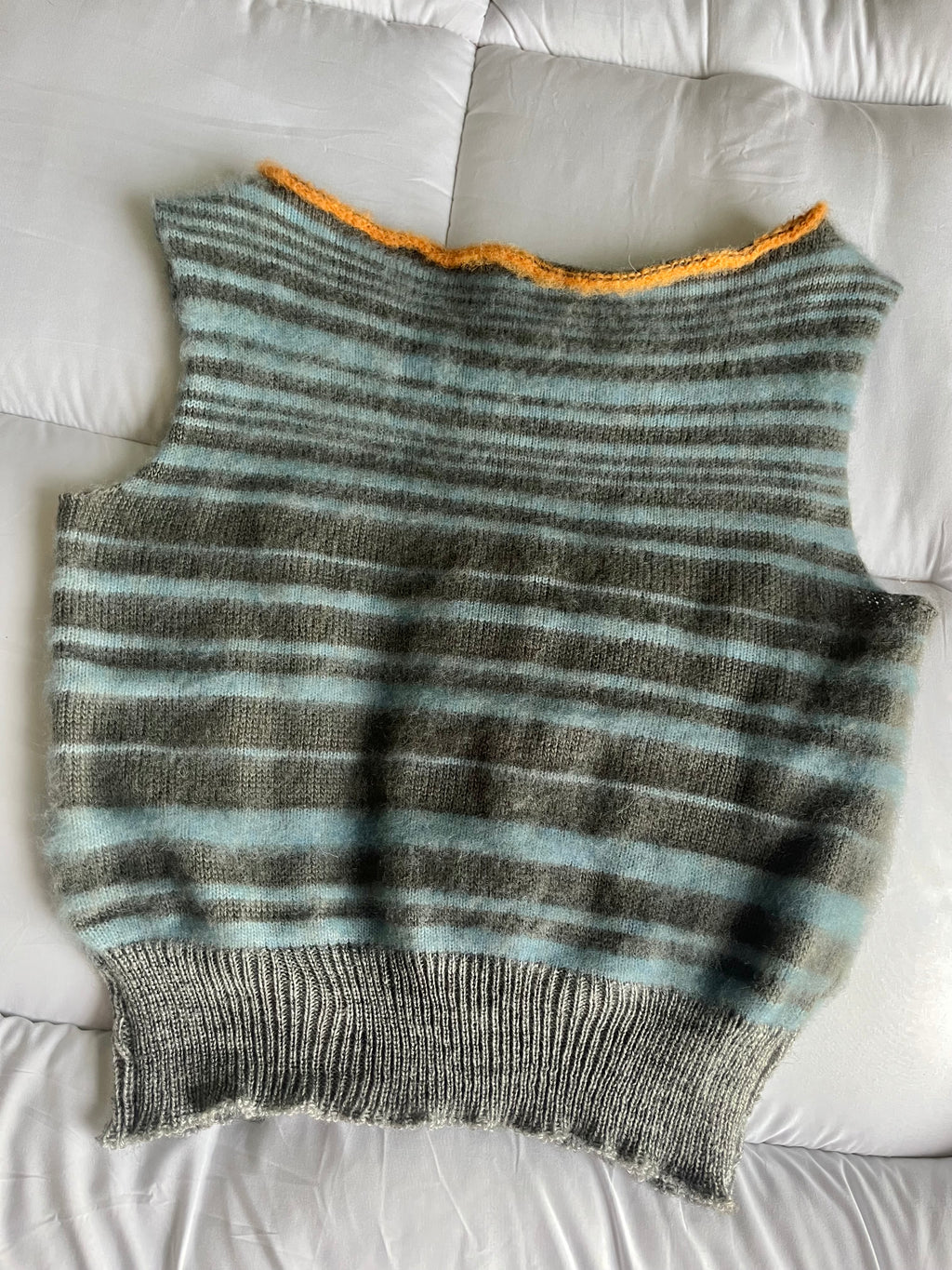Fuzzy stripe top