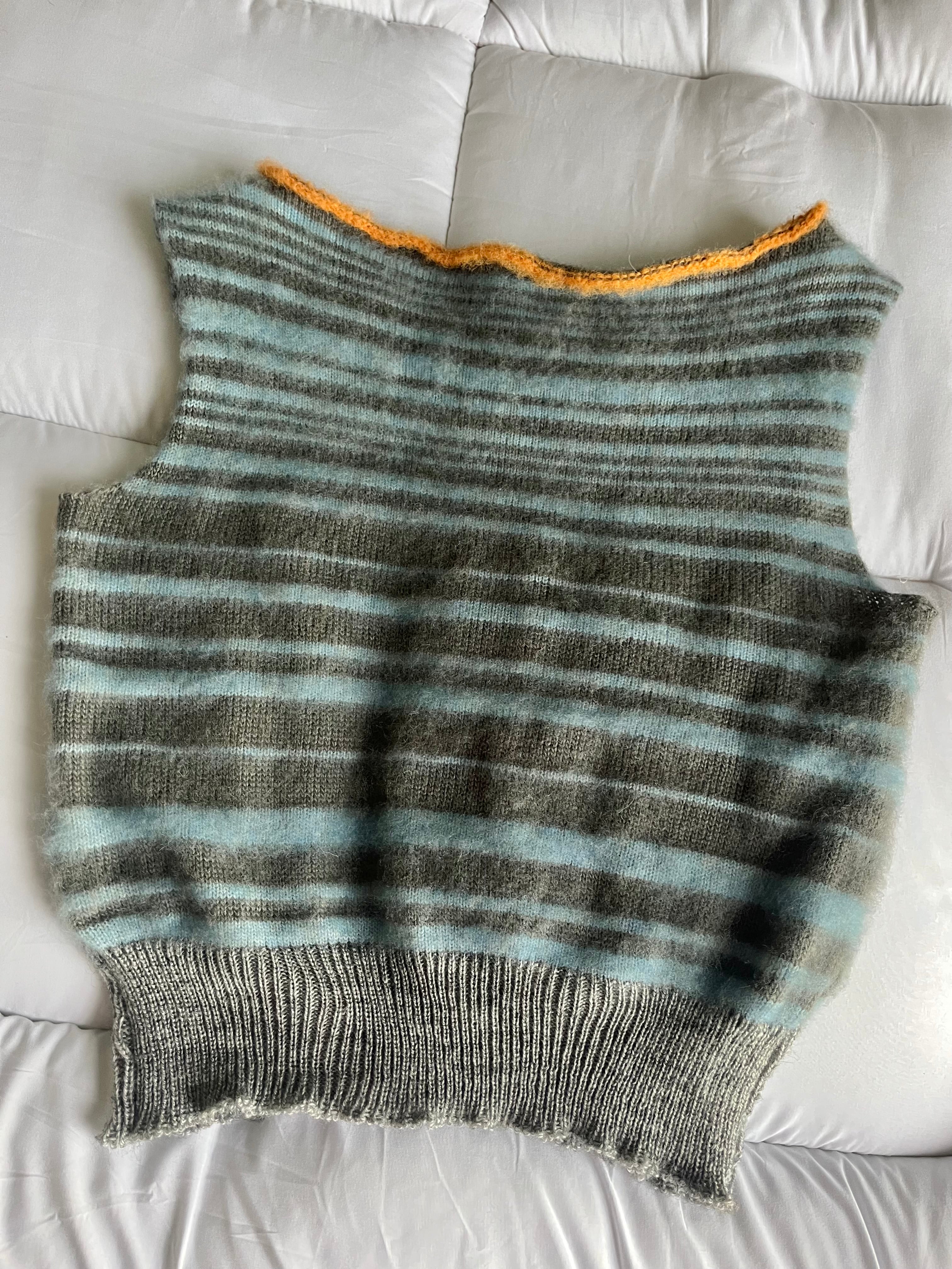 Fuzzy stripe top