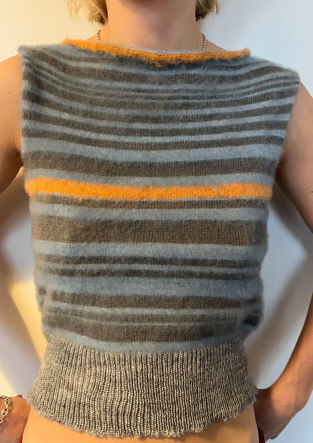Fuzzy stripe top