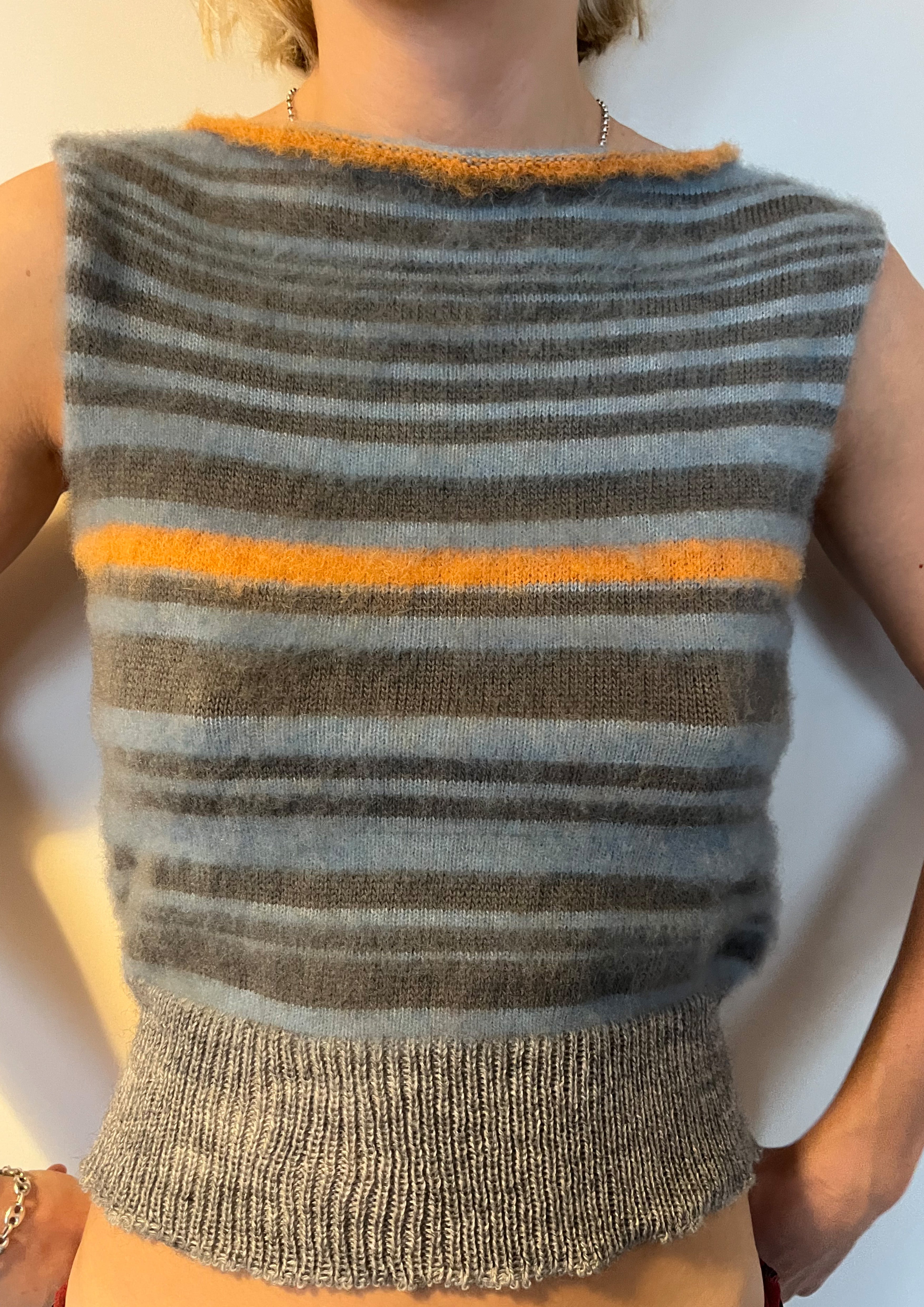 Fuzzy stripe top