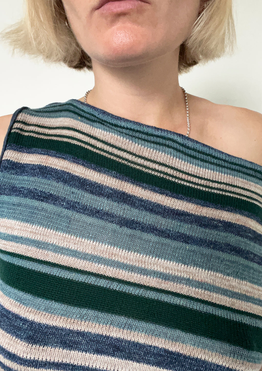 Asymmetric striped top