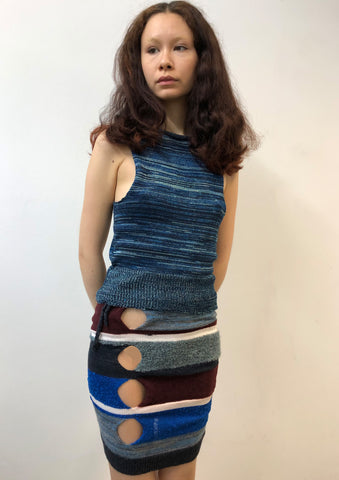 Blue Holes Mini Skirt/ Dress