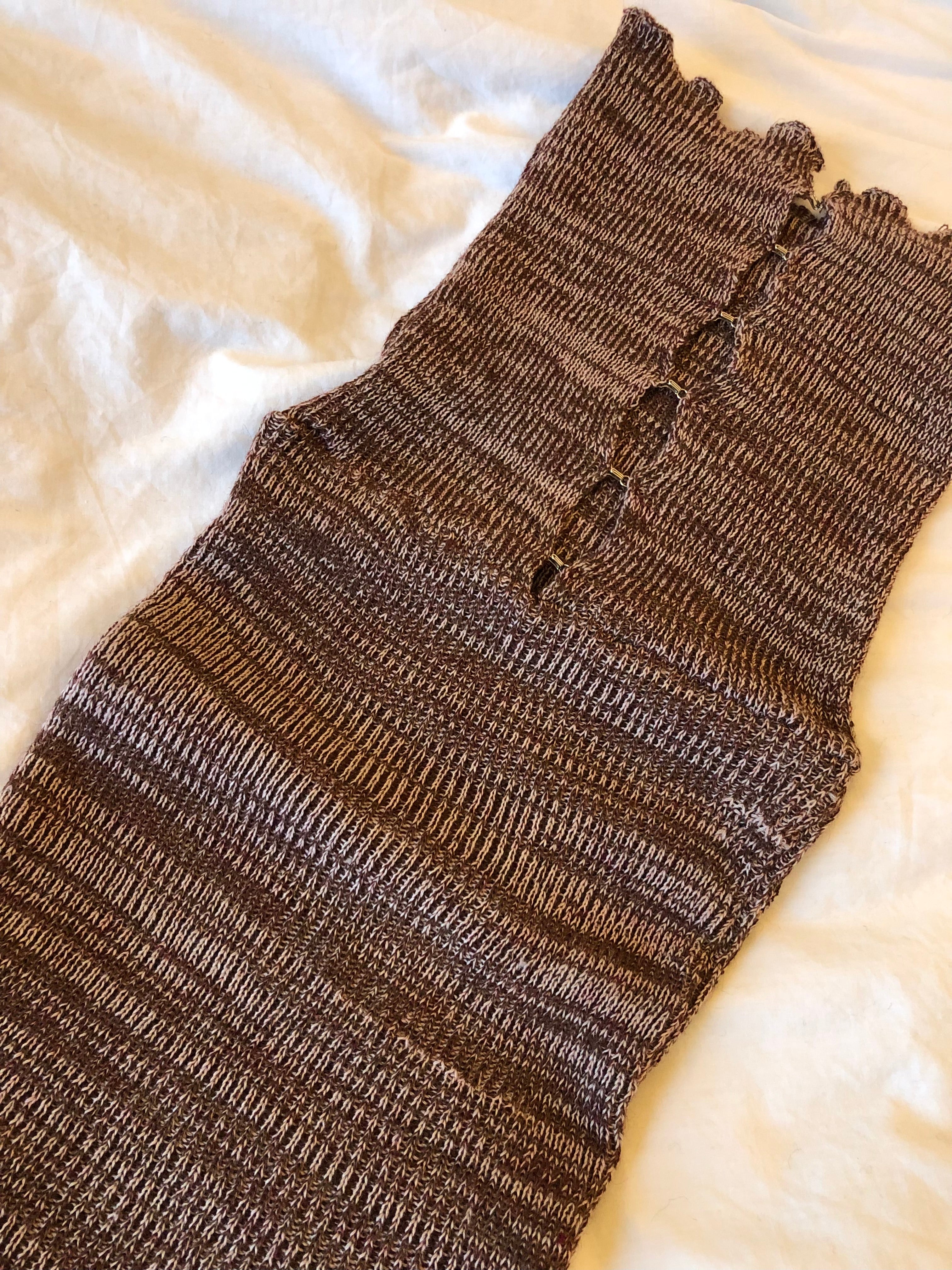 Ribbed Hook & Eye Midi Dress