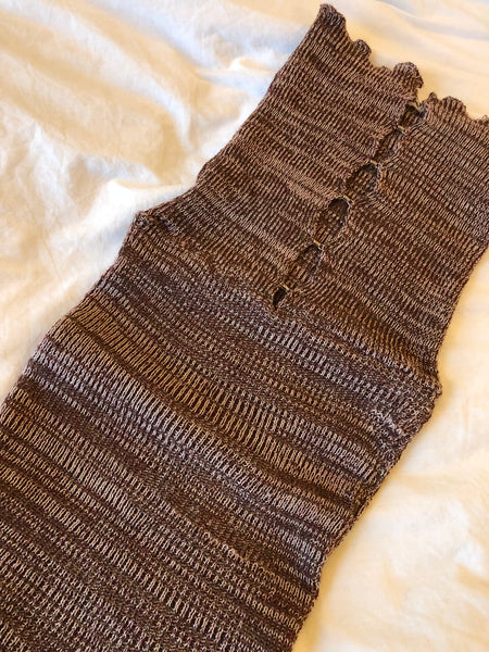 Ribbed Hook & Eye Midi Dress