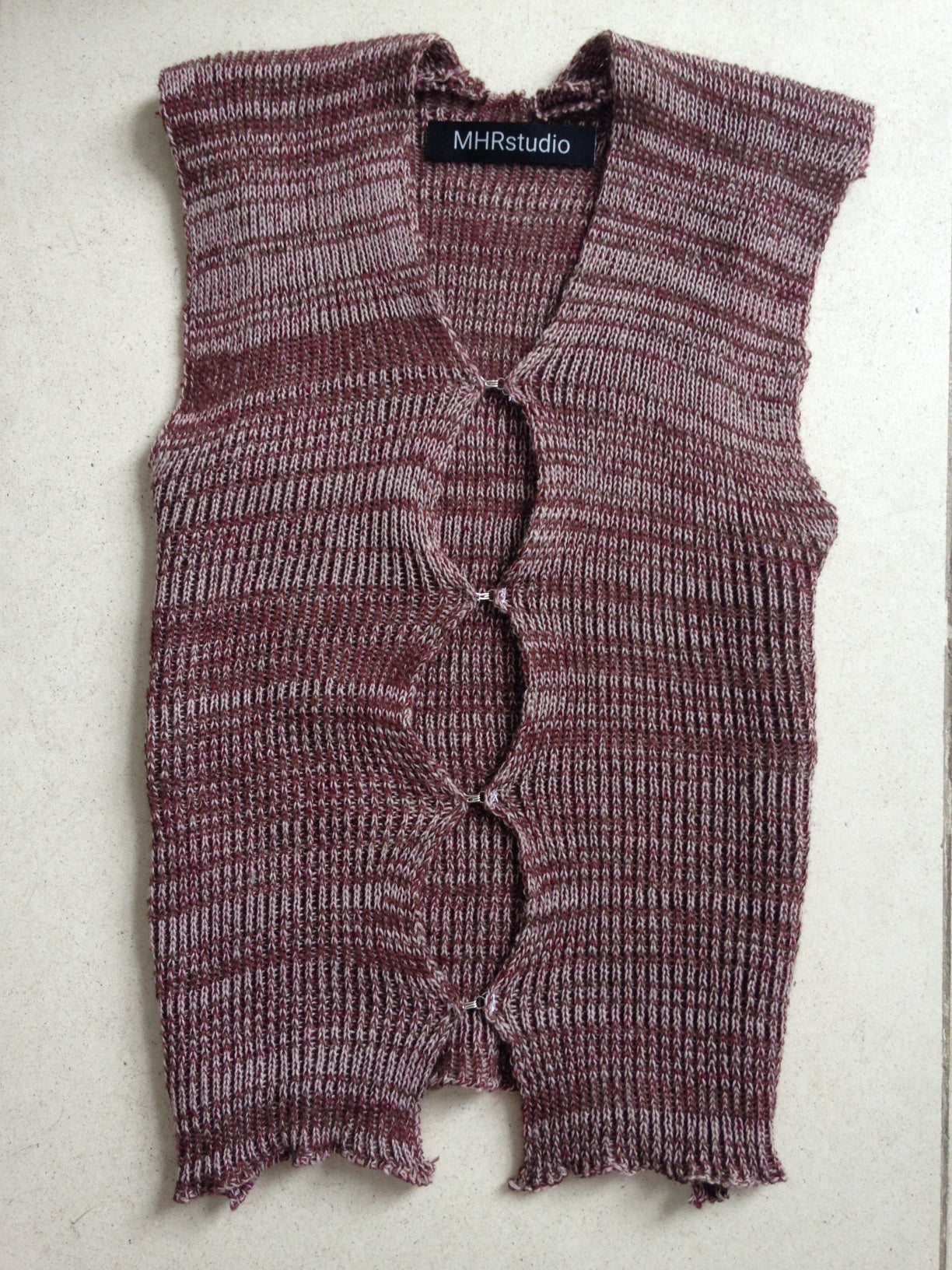 Ribbed Hook & Eye Vest