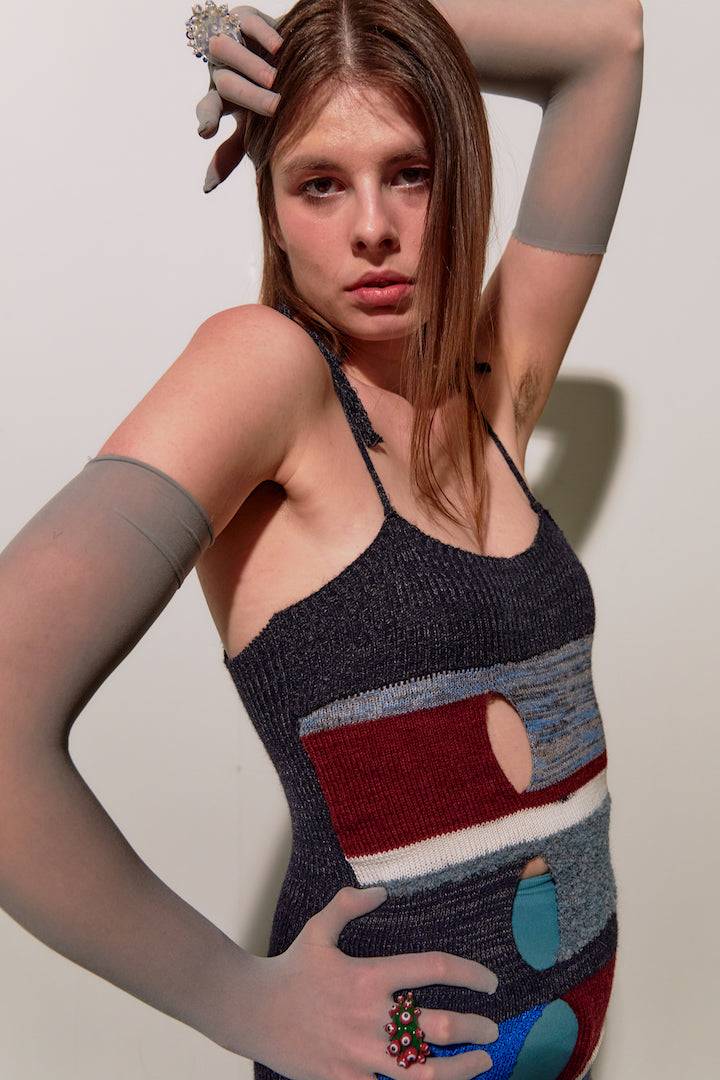 Blue Holes Mini Skirt/ Dress