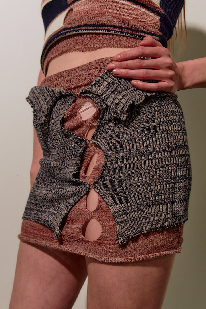 Ribbed Hook & Eye Skirt / Top