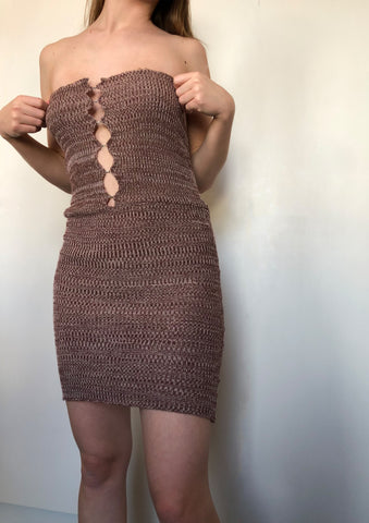 Ribbed Hook & Eye Midi Dress