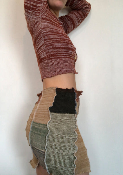 Hook & Eye Patchwork Mini Skirt
