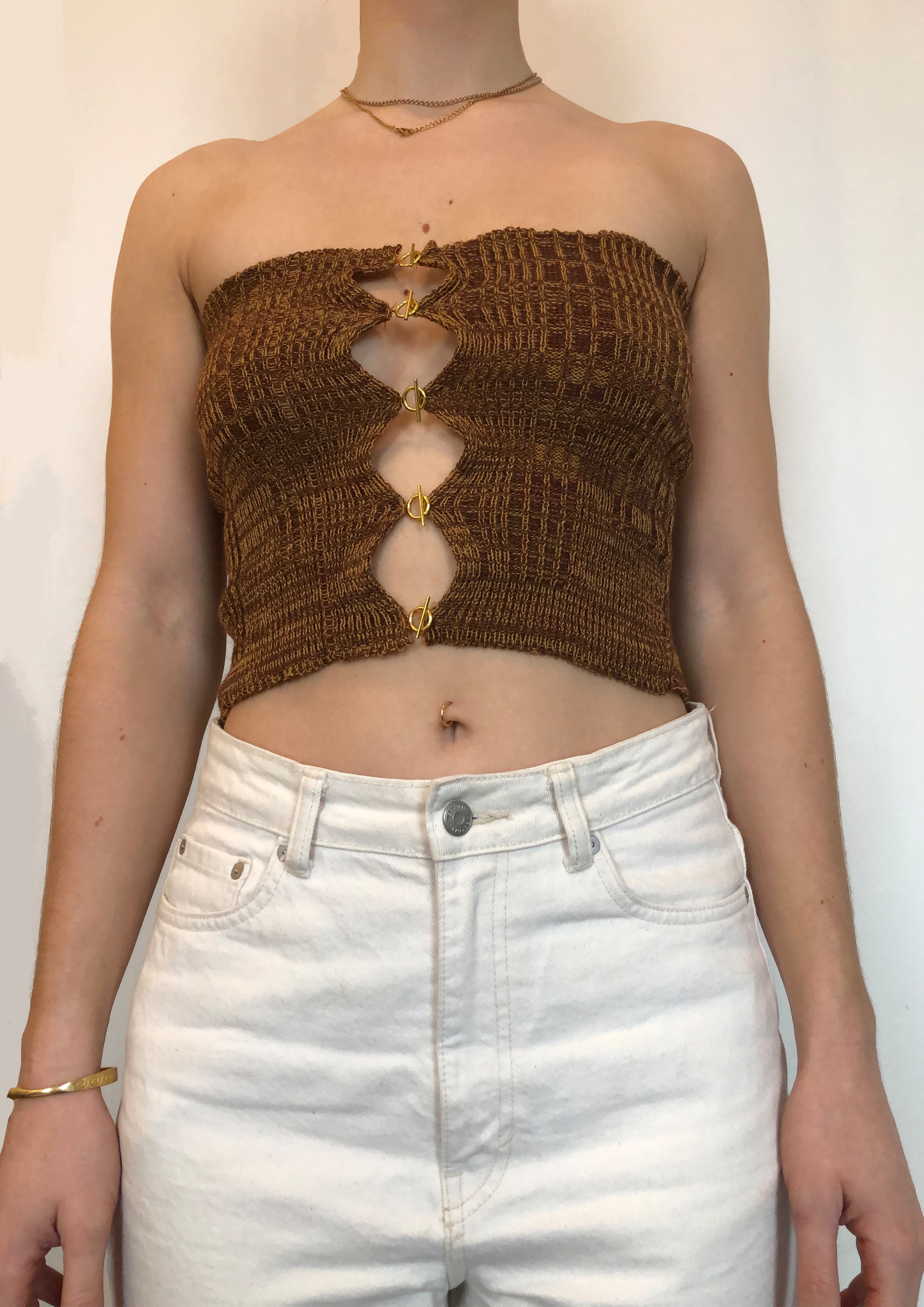 Ribbed T Bar Bustier