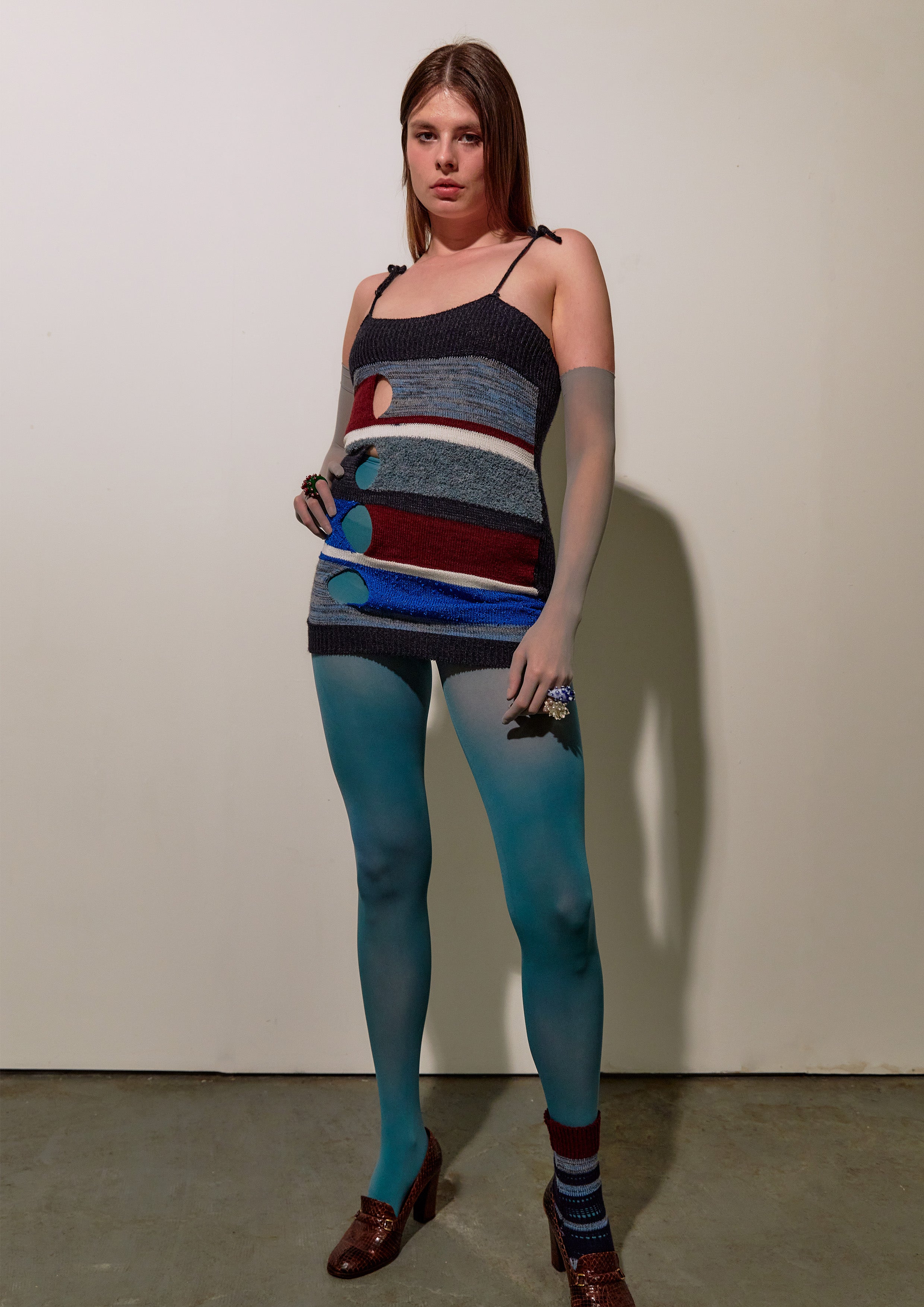 Blue Holes Mini Skirt/ Dress
