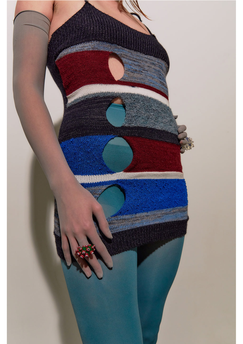 Blue Holes Mini Skirt/ Dress