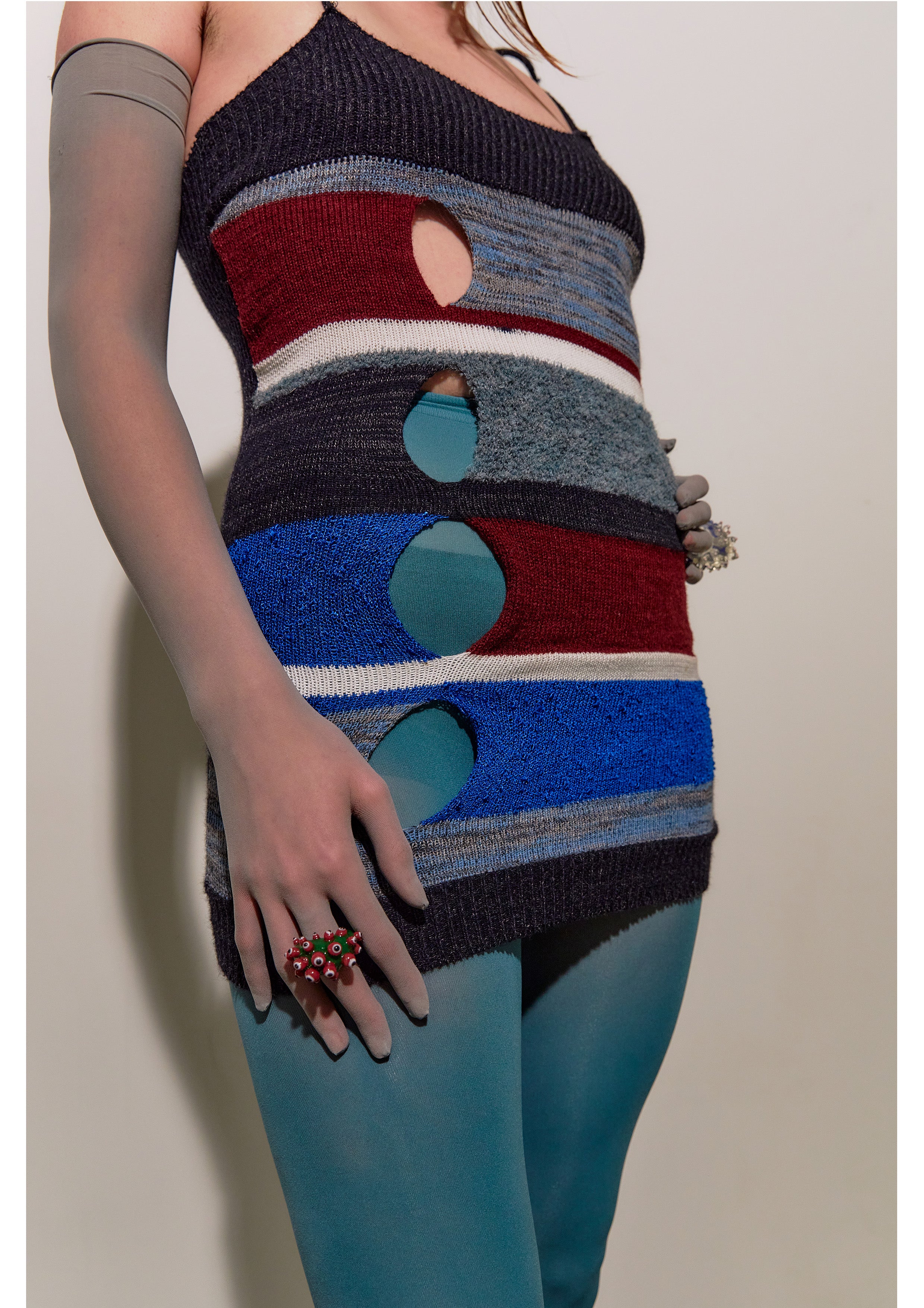Blue Holes Mini Skirt/ Dress