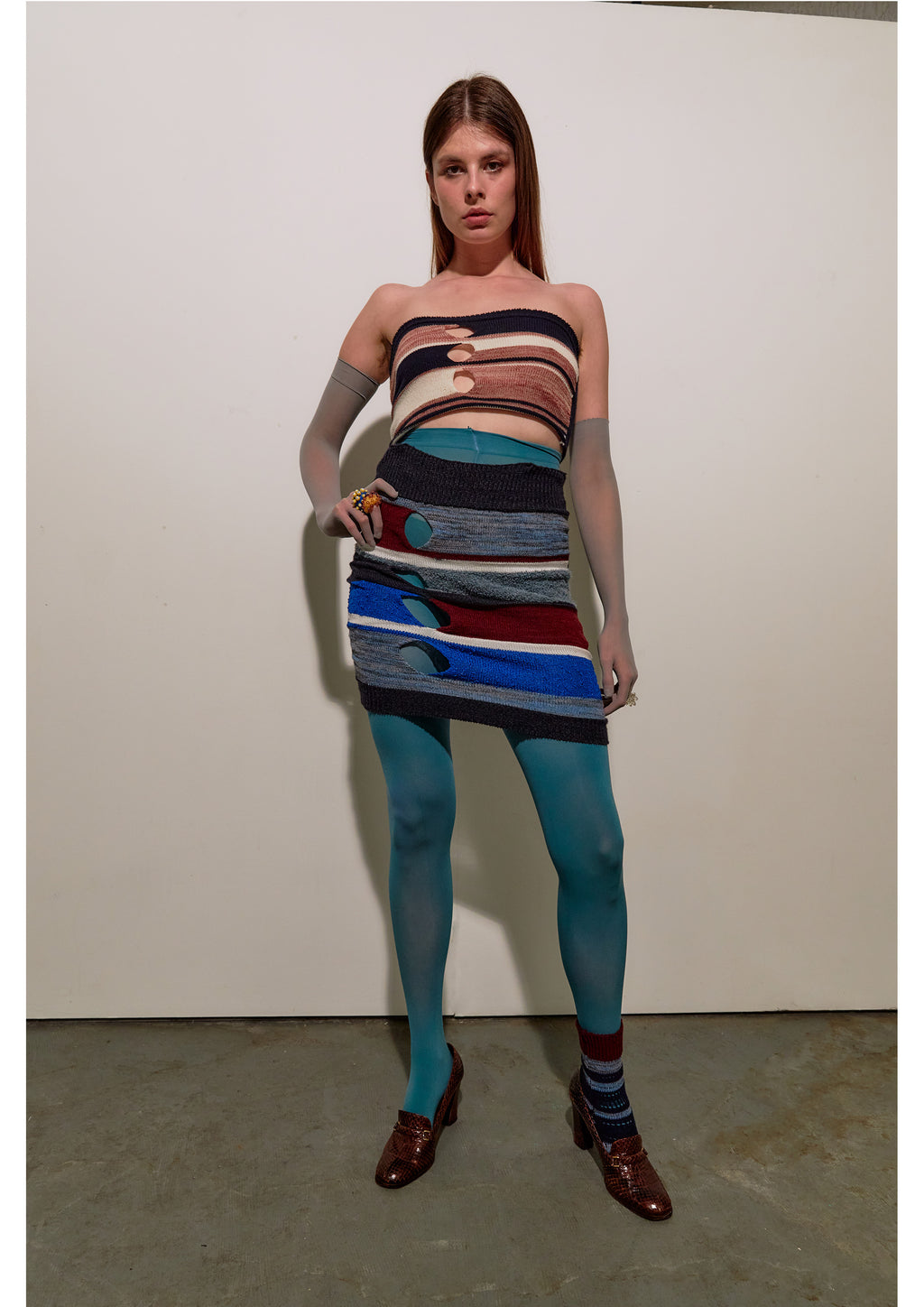 Blue Holes Mini Skirt/ Dress