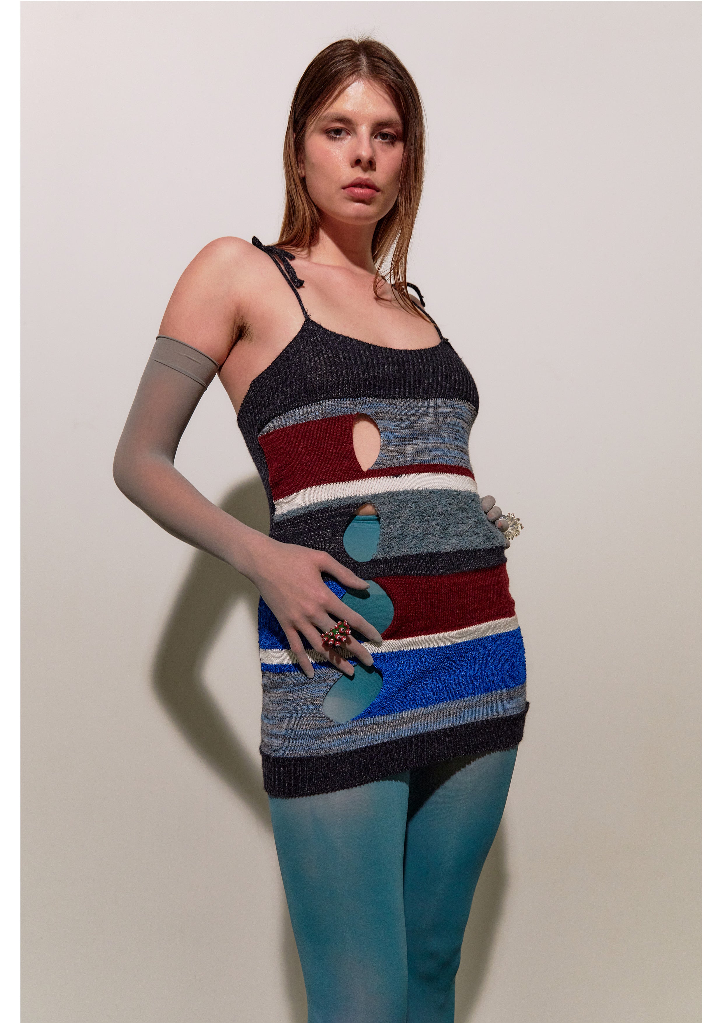 Blue Holes Mini Skirt/ Dress