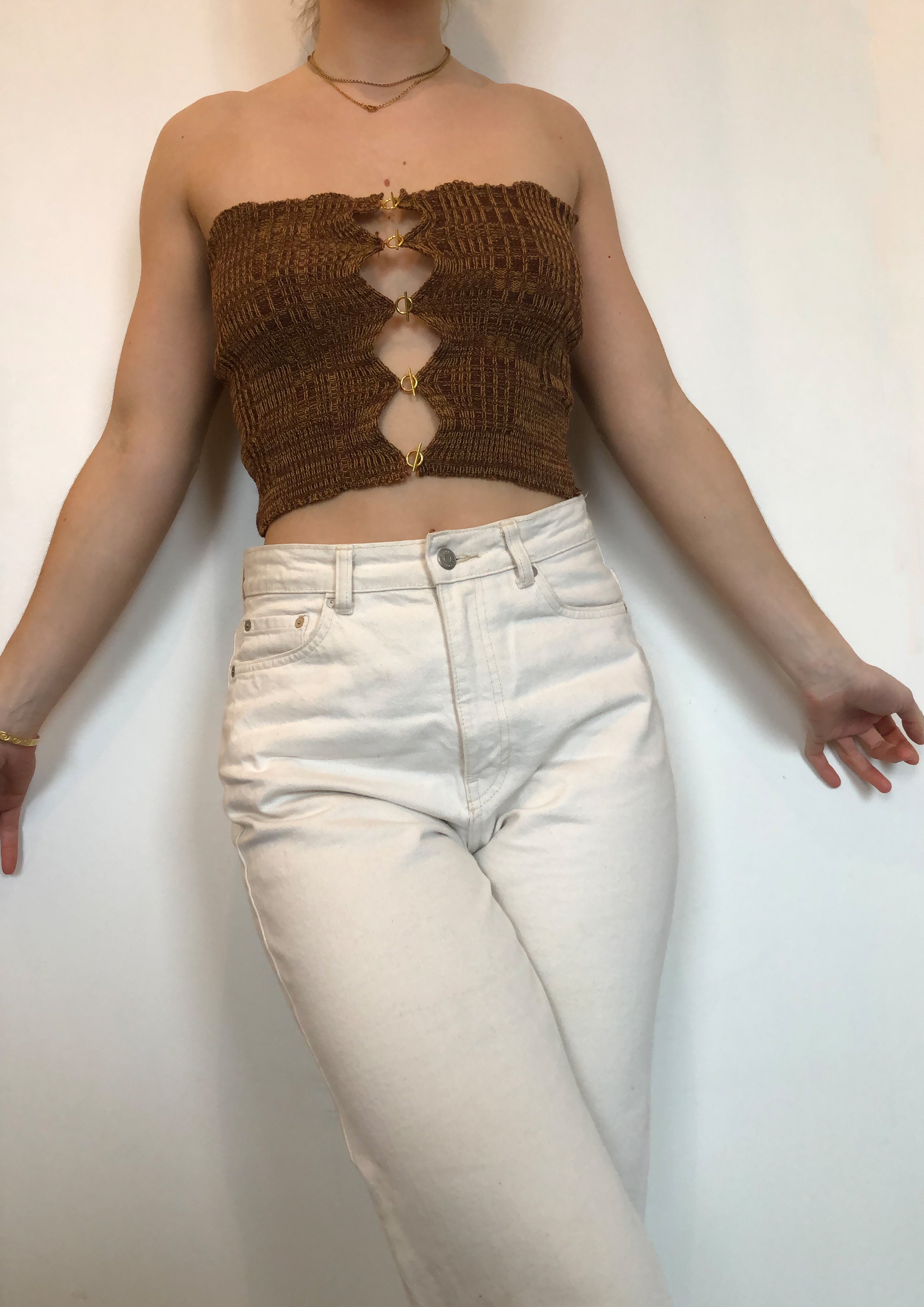 Ribbed T Bar Bustier