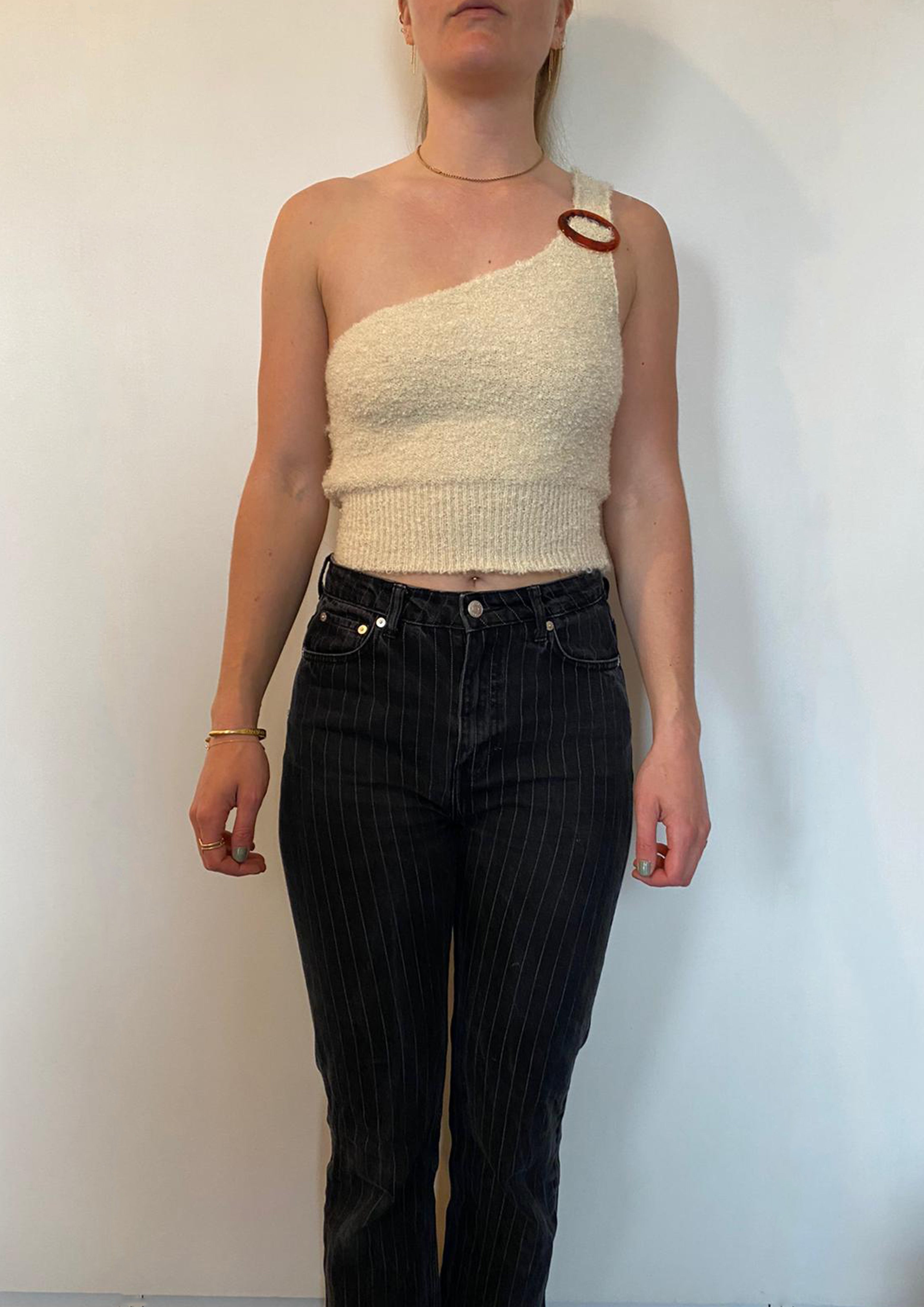 Bouclé Asymmetric Top with matching scrunchie