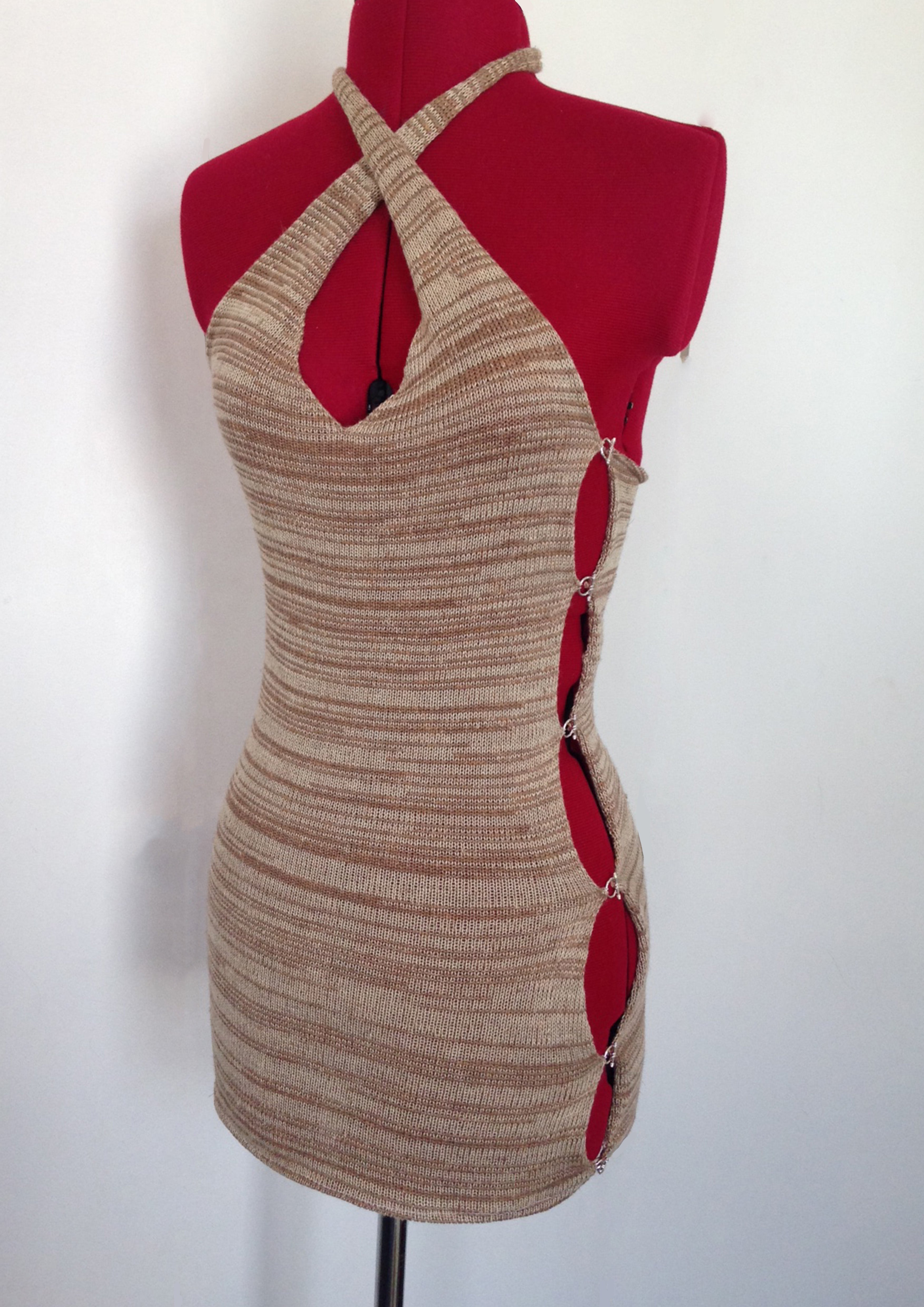 Halterneck T bar Mini Dress