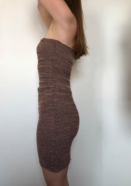 Ribbed Hook & Eye Midi Dress