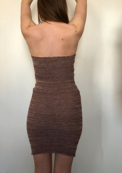 Ribbed Hook & Eye Midi Dress