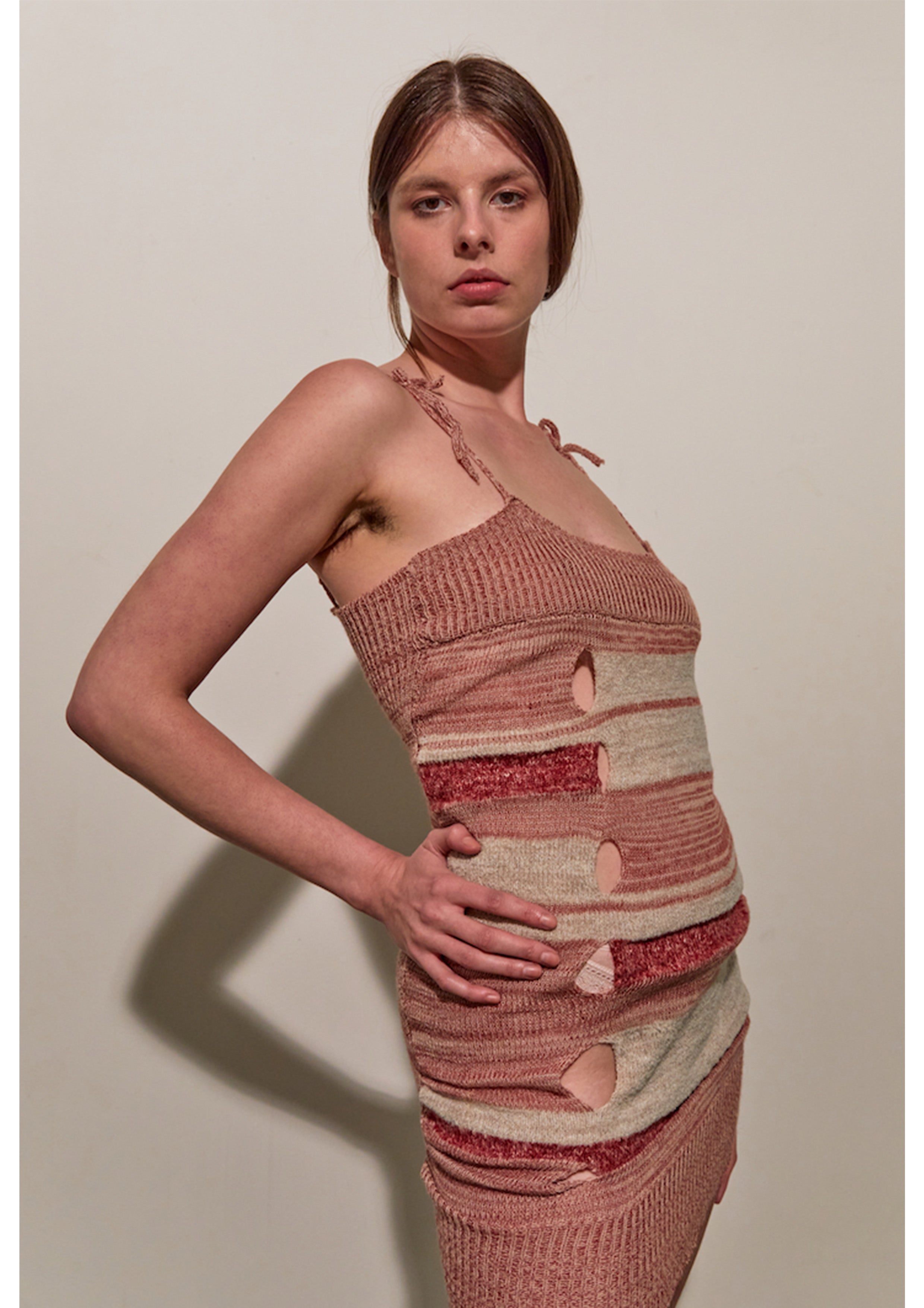 Pink Holes Mini Dress