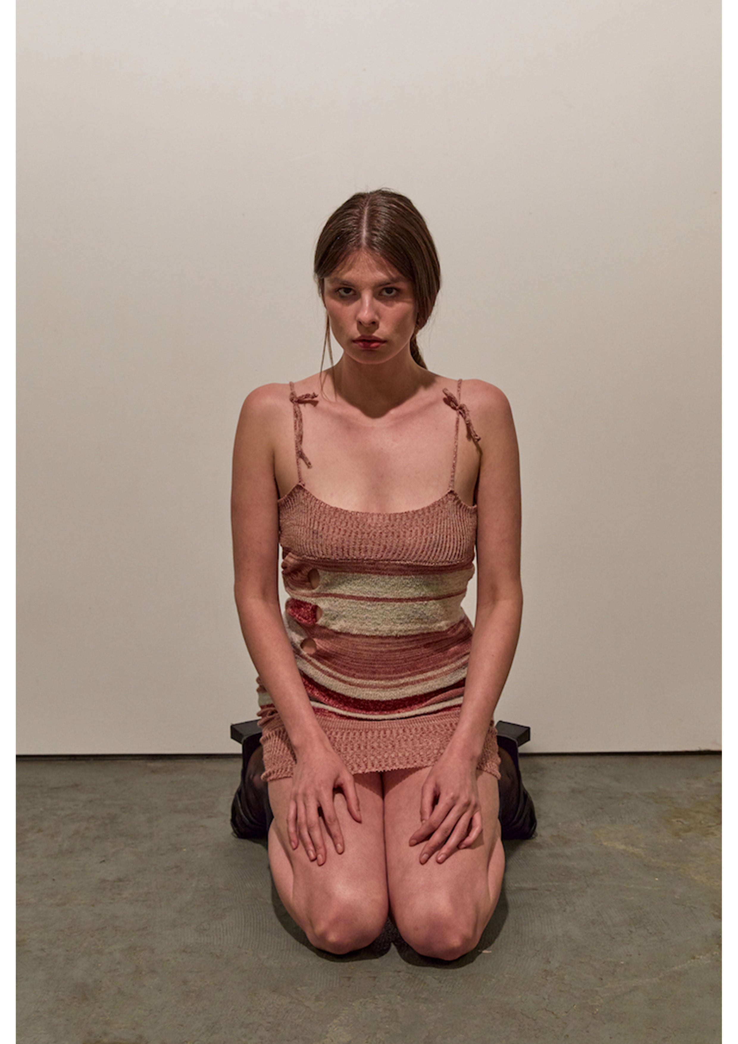 Pink Holes Mini Dress
