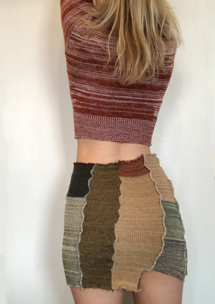Hook & Eye Patchwork Mini Skirt