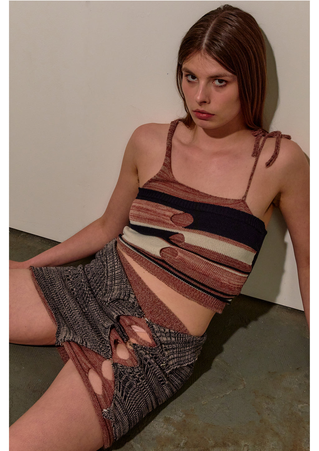 Ribbed Hook & Eye Skirt / Top