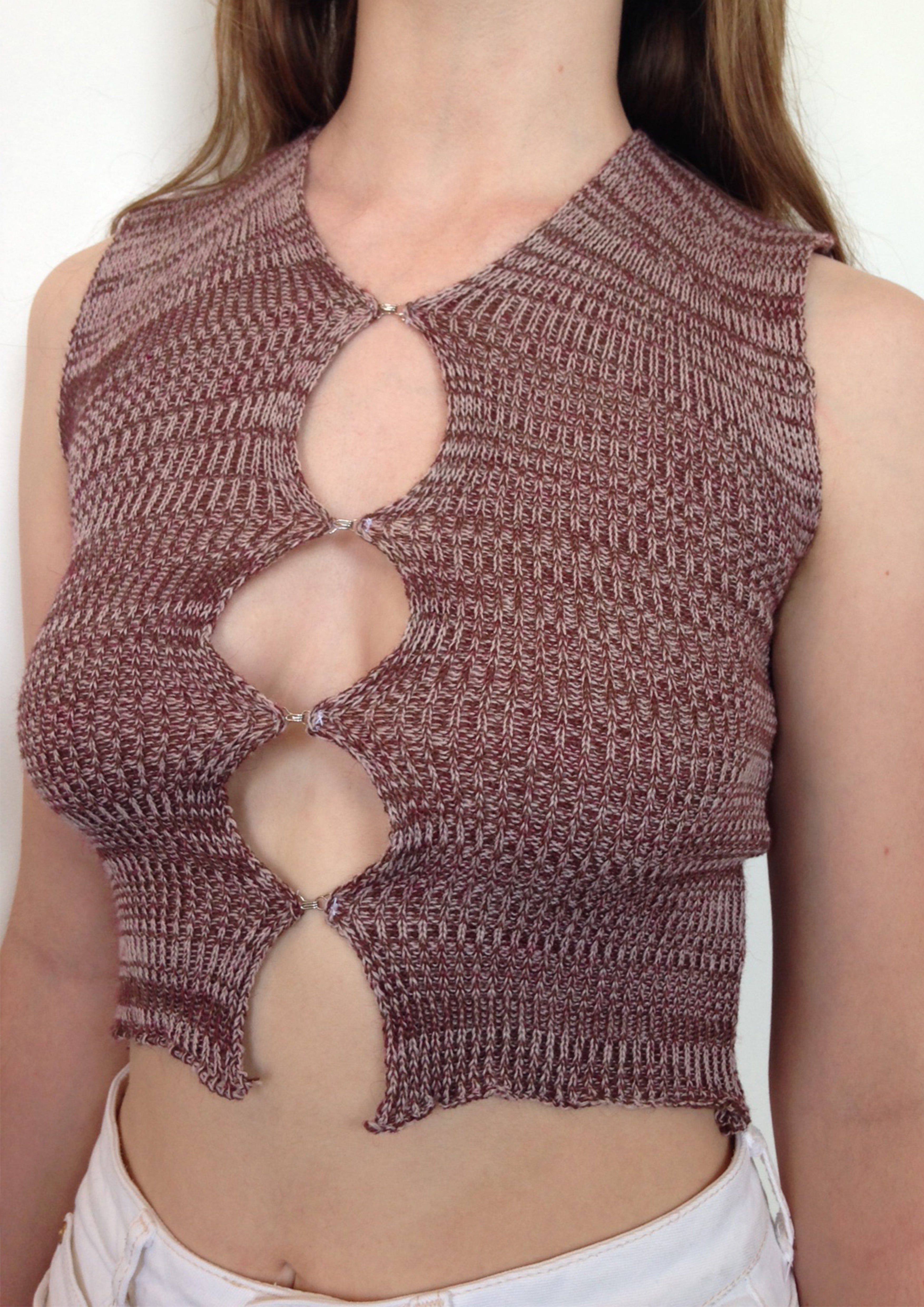 Ribbed Hook & Eye Vest