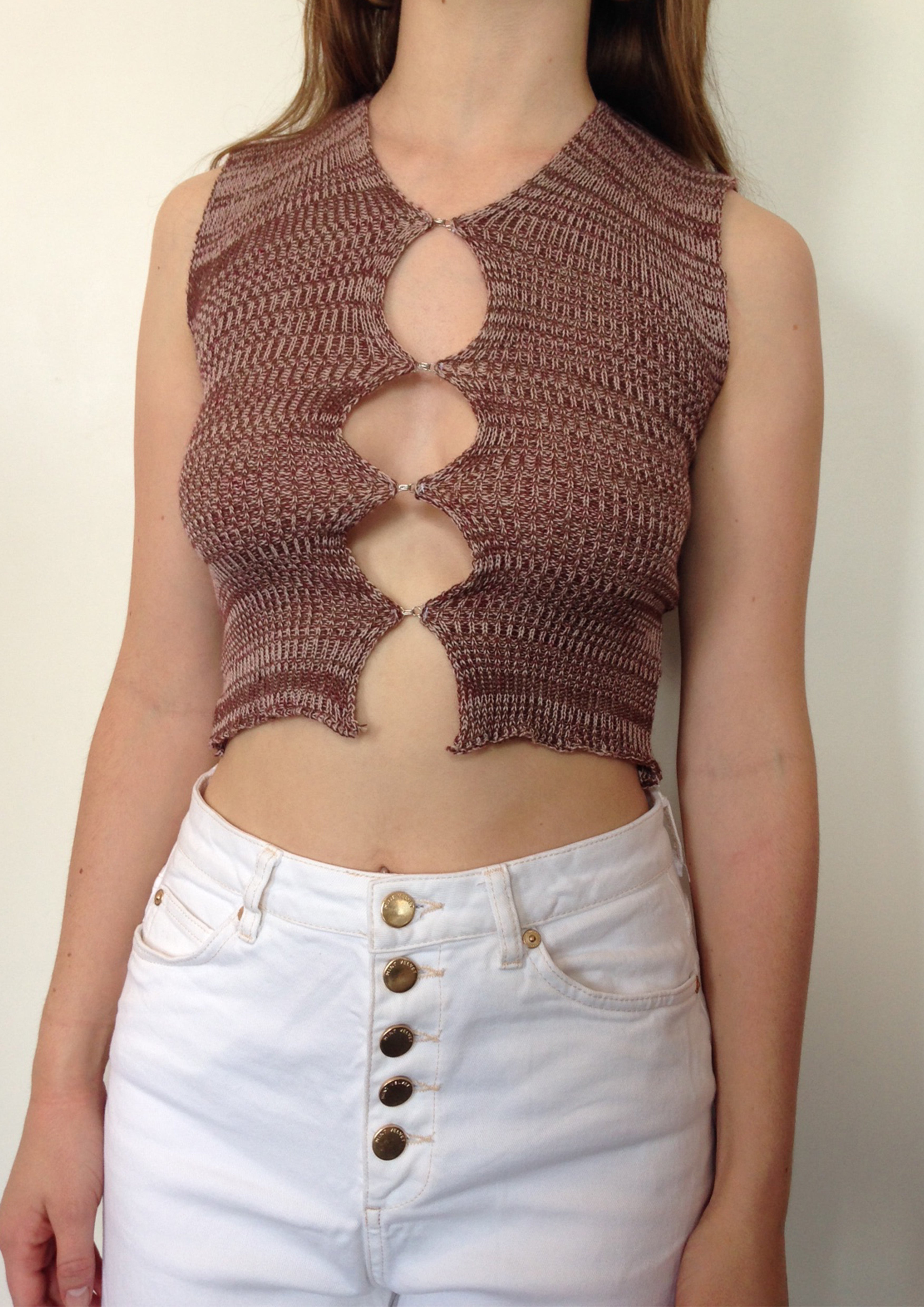 Ribbed Hook & Eye Vest