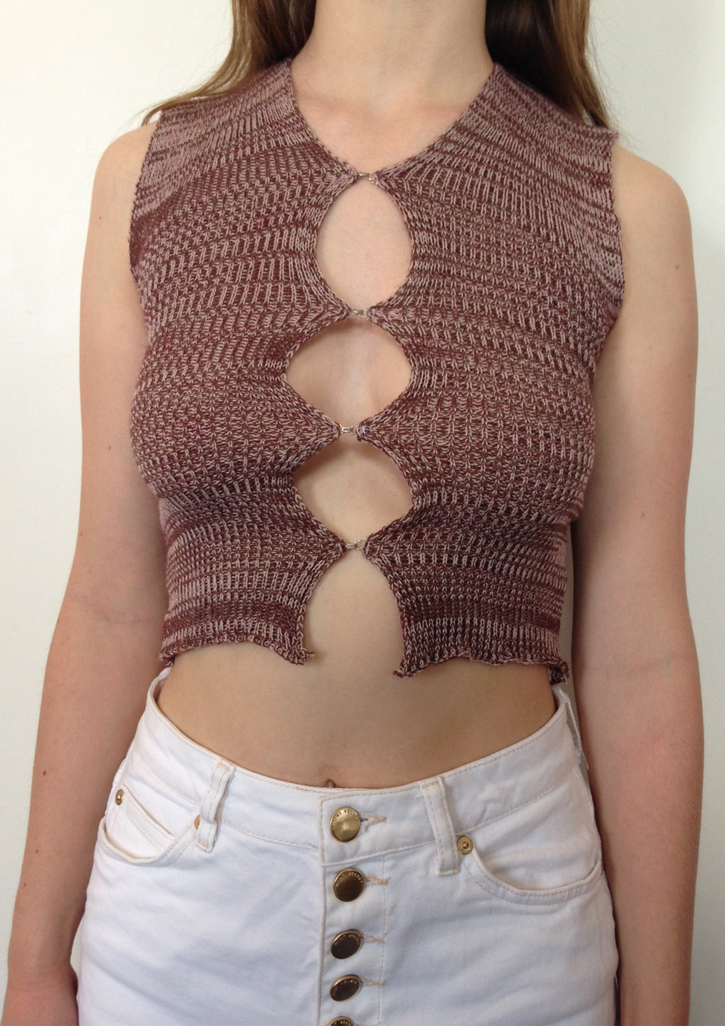 Ribbed Hook & Eye Vest