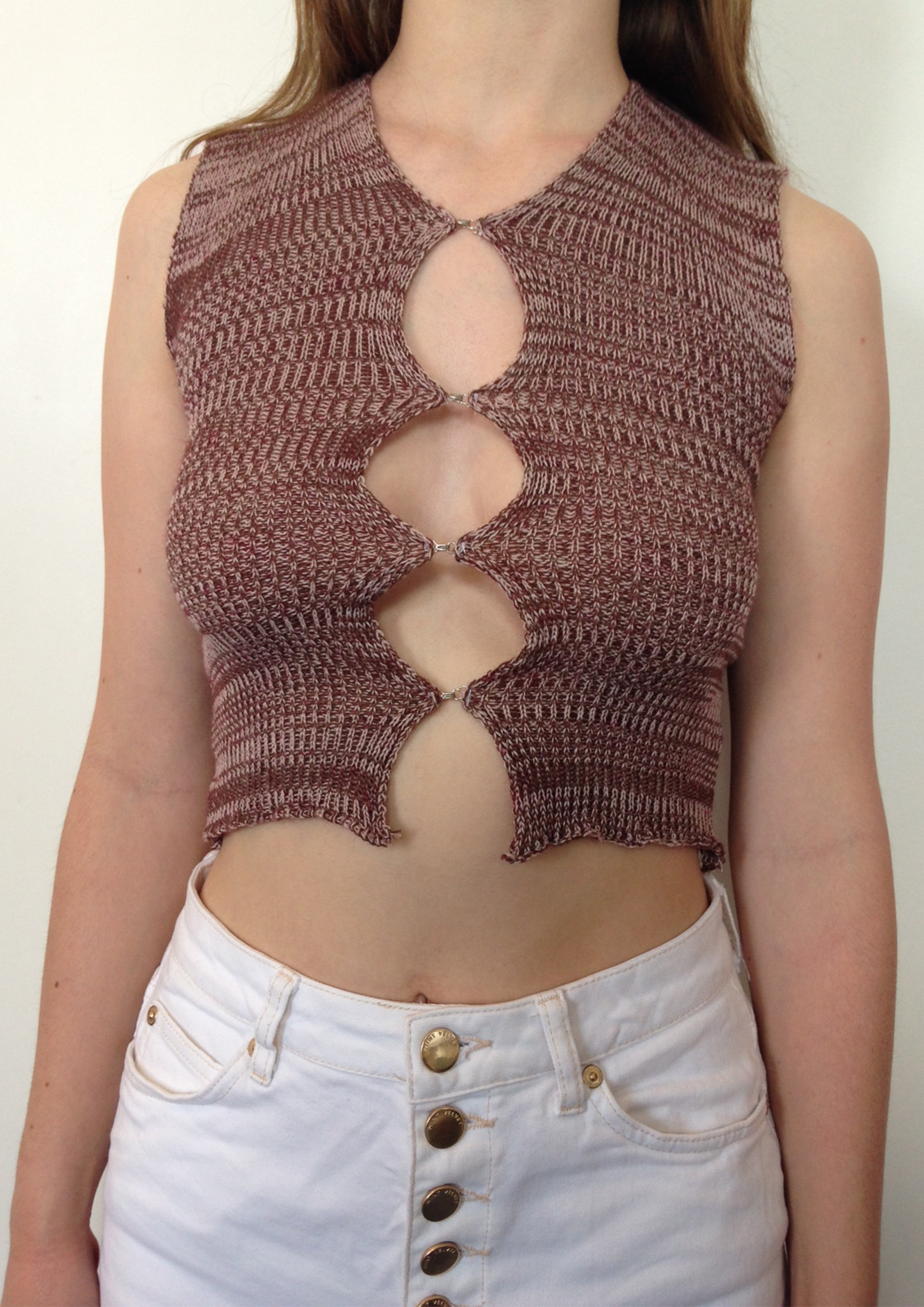 Ribbed Hook & Eye Vest