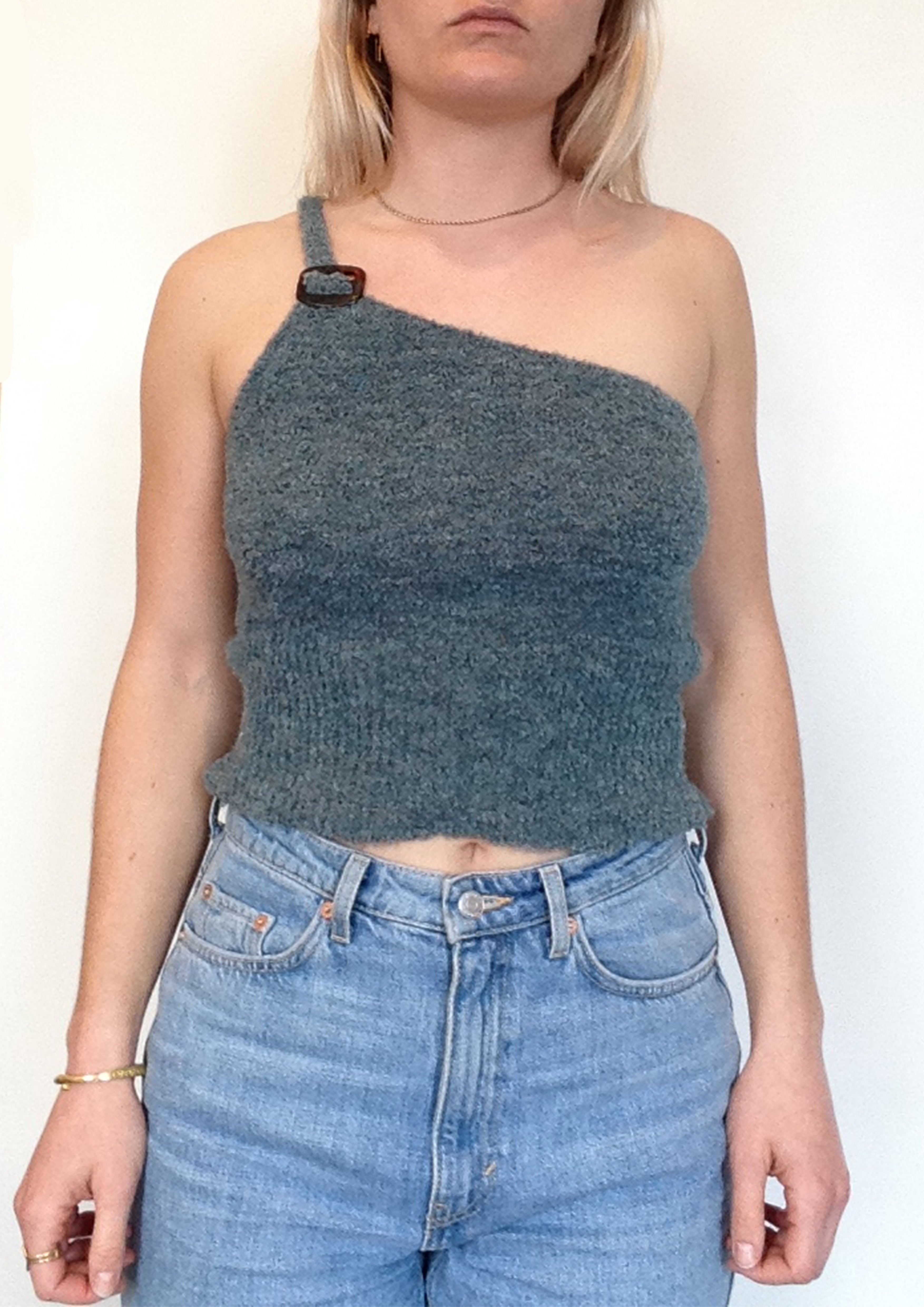 Bouclé Asymmetric Top