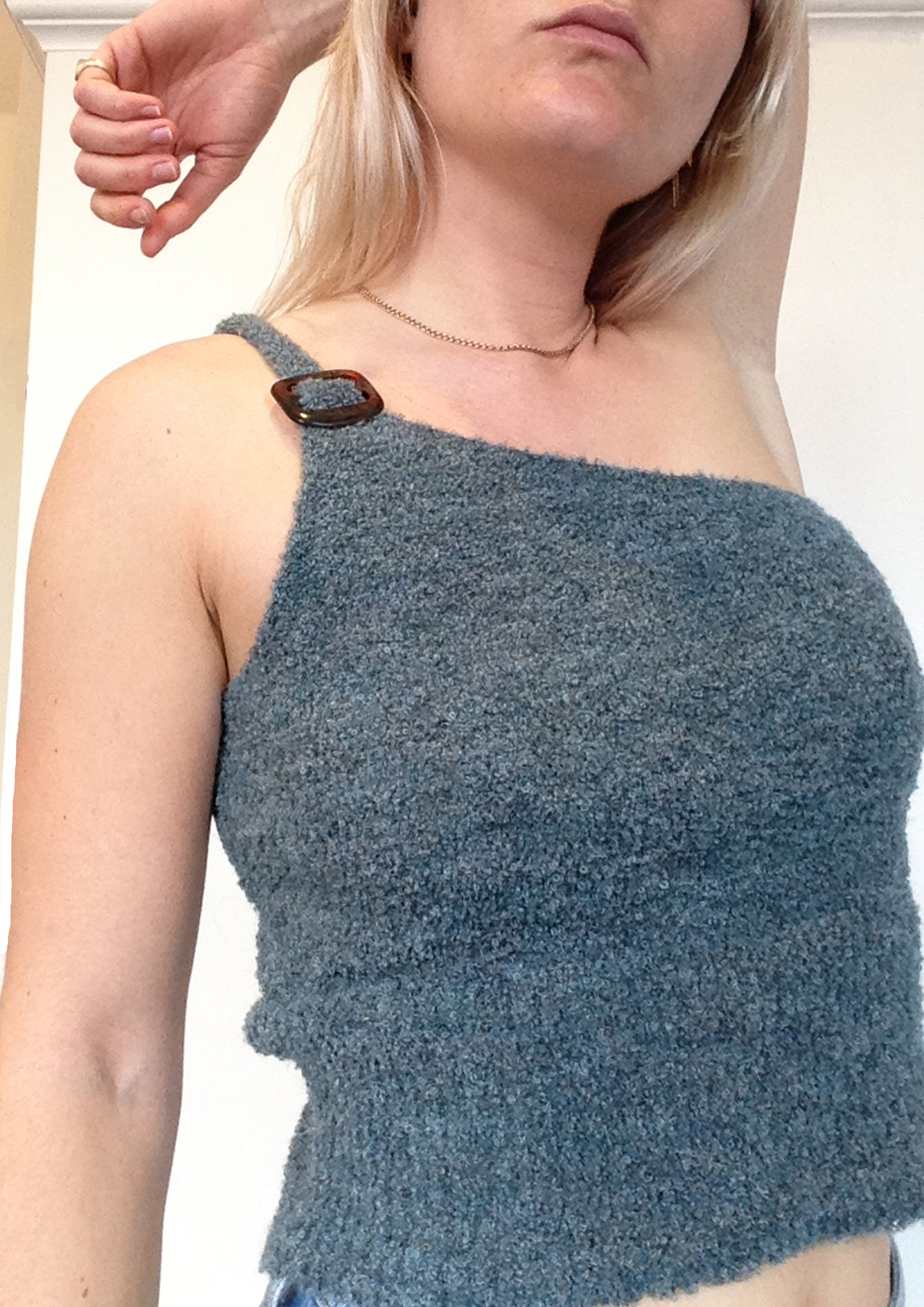 Bouclé Asymmetric Top